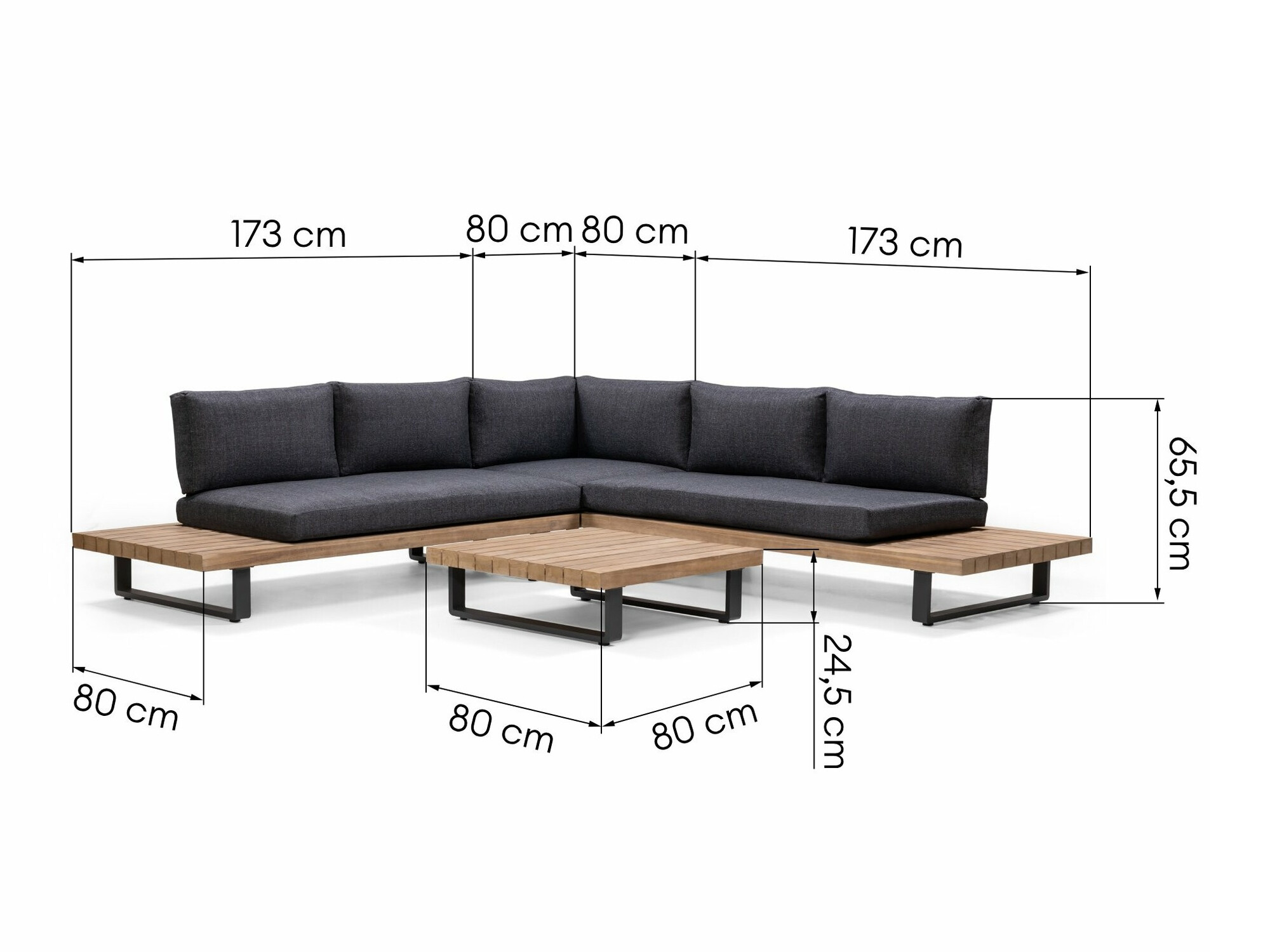 Kerti bútor Burleson 584 (Szürke + Akác)