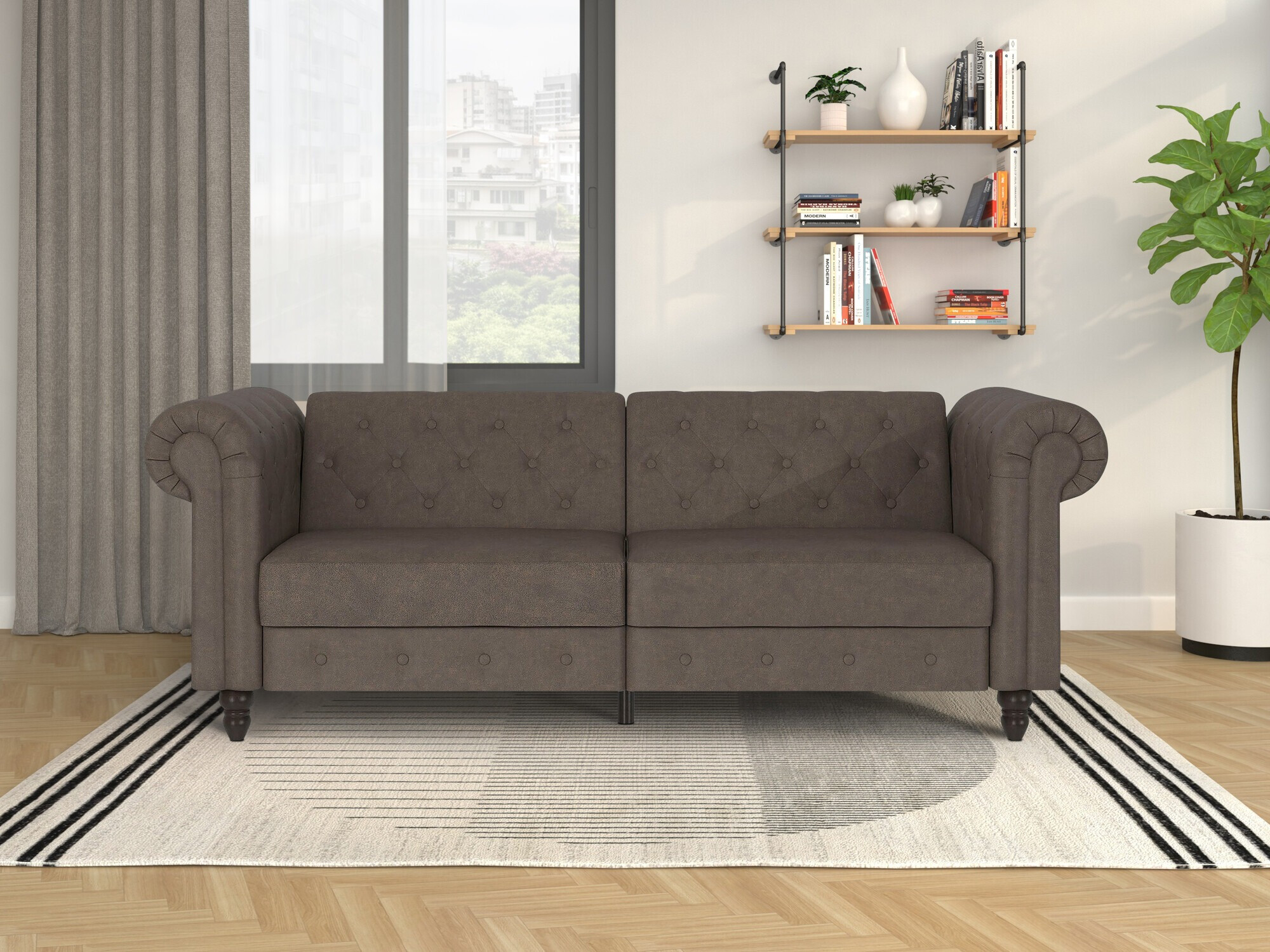 Chesterfield kanapé Tulsa 217 (Sötét barna)