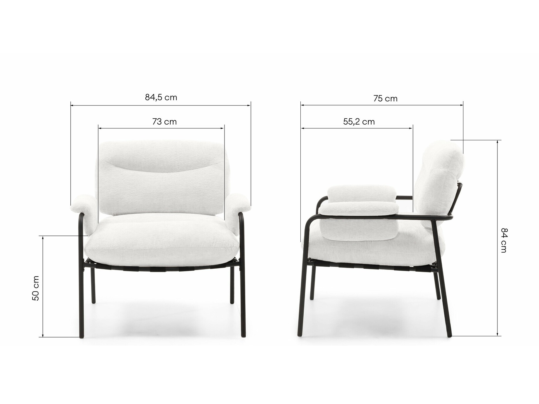 Fotel Burleson 344 (Krém + Fekete)