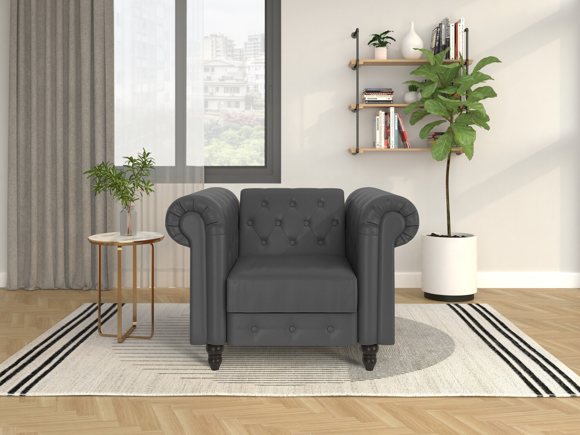 Chesterfield fotel Tulsa 630 (Sötétszürke)