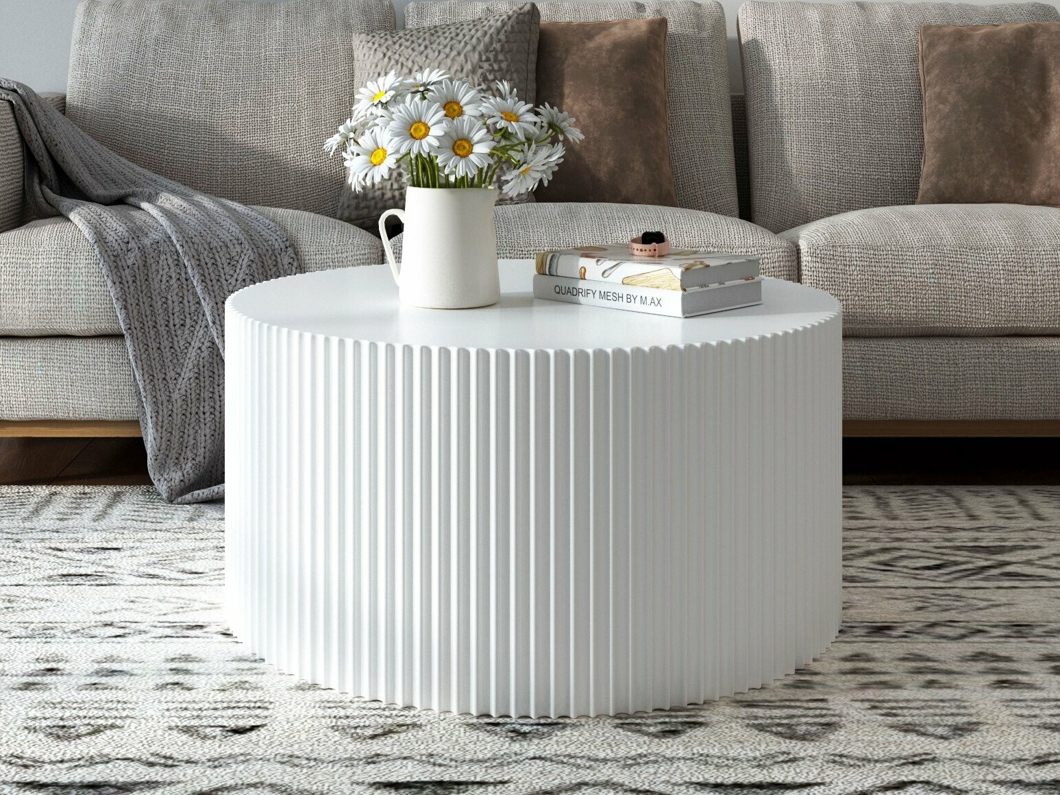 Dohányzóasztal szett Burleson 234 (Fehér)