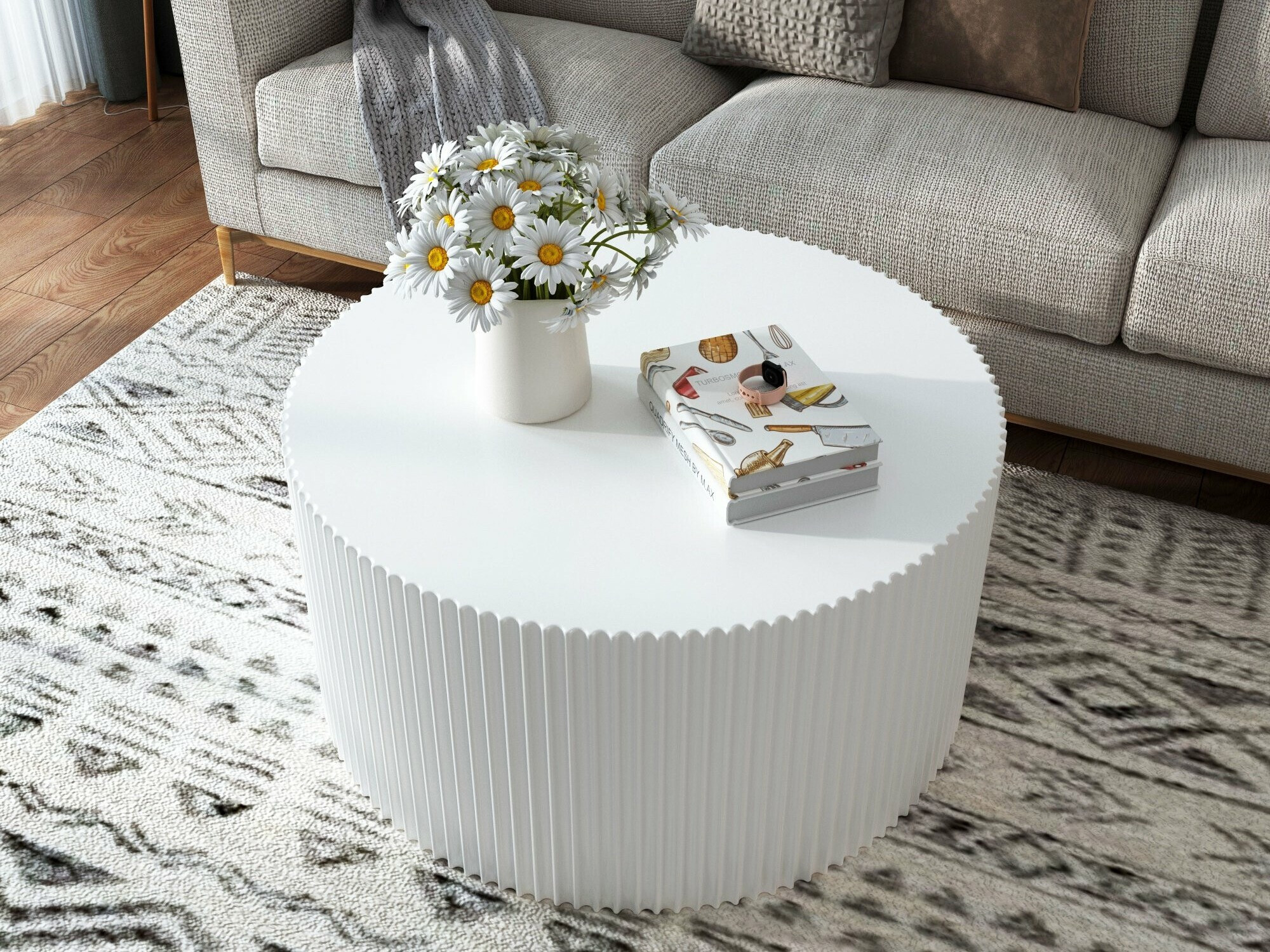 Dohányzóasztal szett Burleson 234 (Fehér)