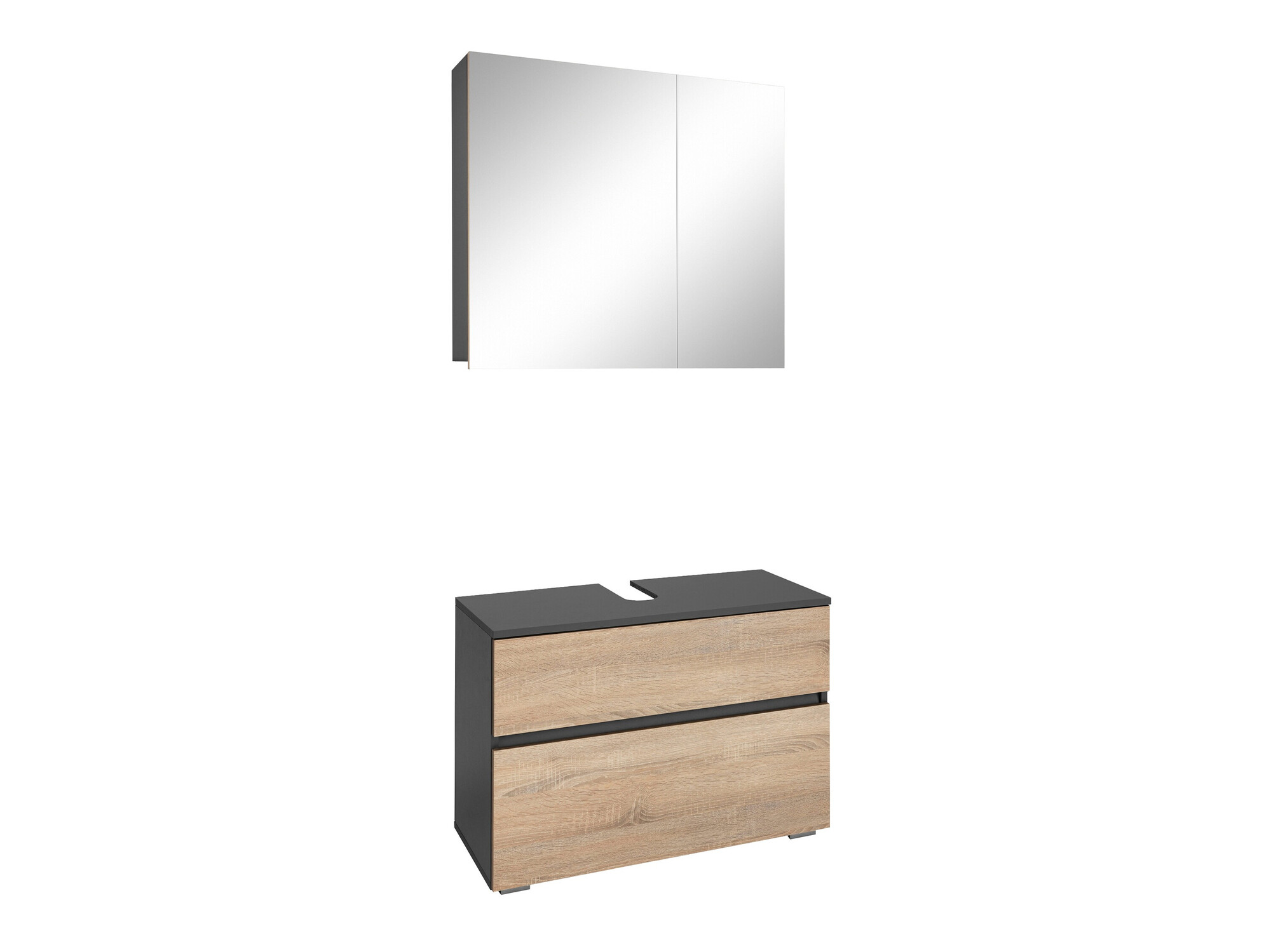 Fürdőszobai garnitúra Soncamu 116 (Antracit + Tölgy)