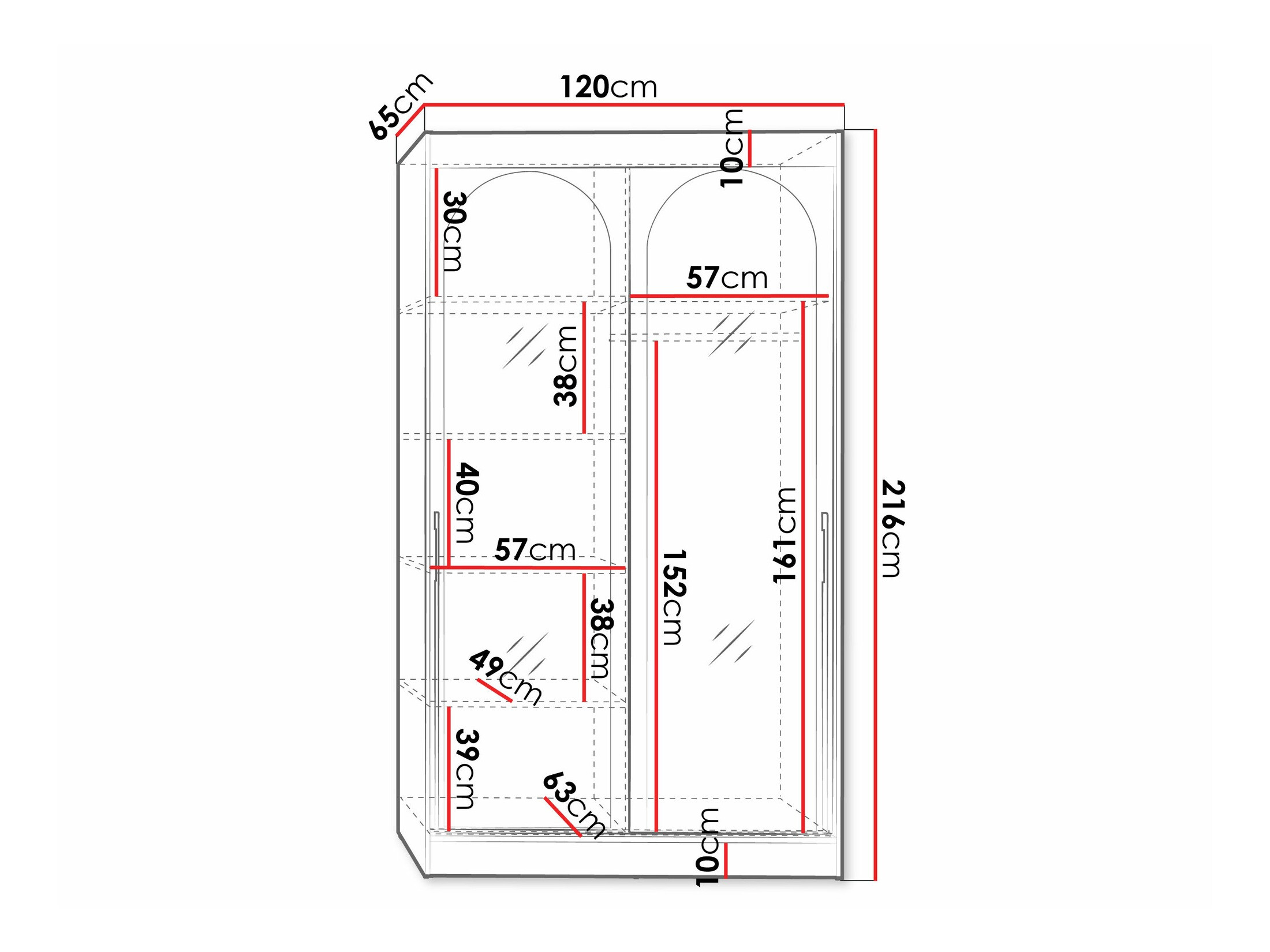 Gardróbszekrény Toledo 130 (Fehér)