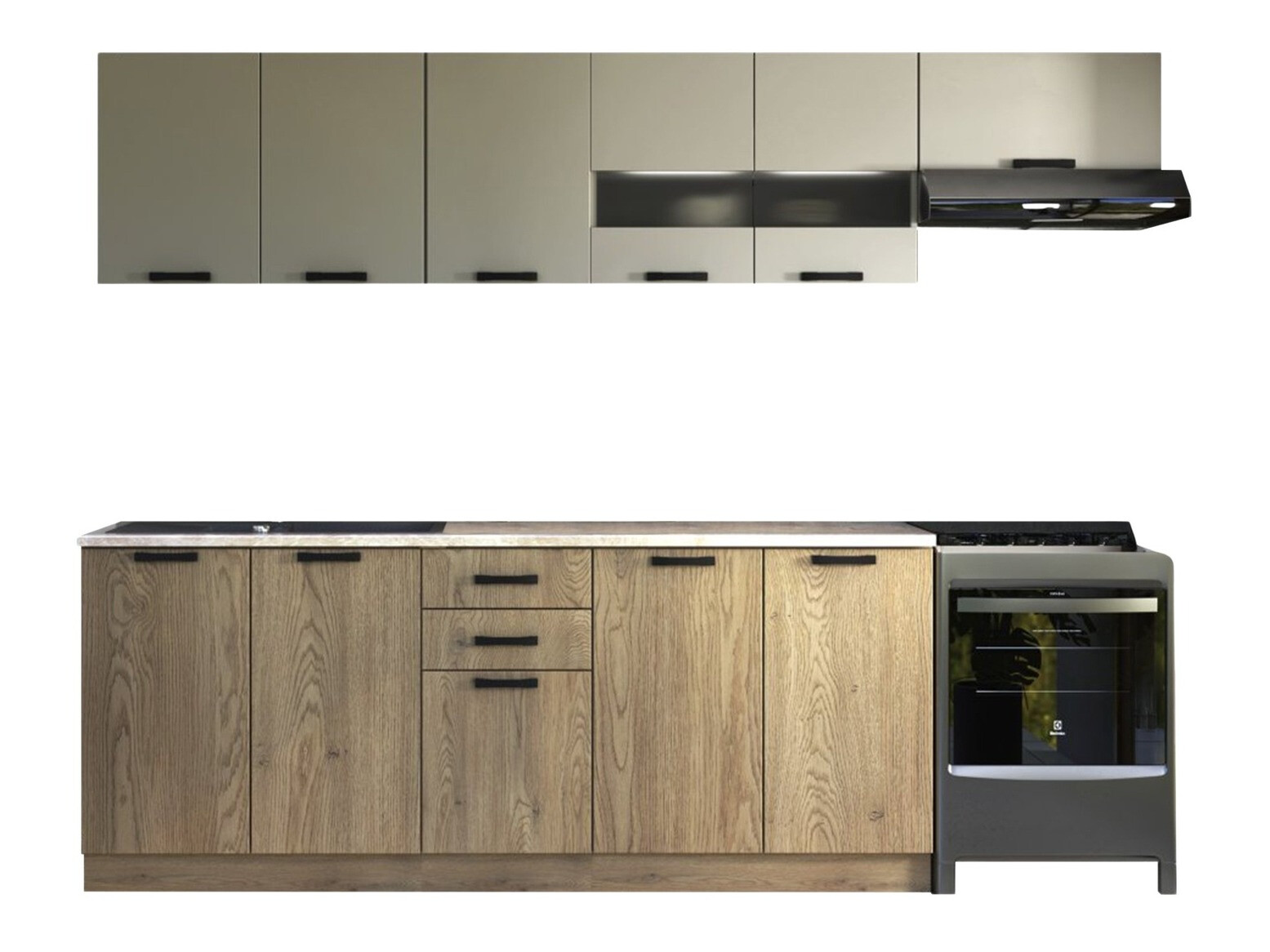 Konyhabútor Houston 1182 (Kasmír + Tölgy)