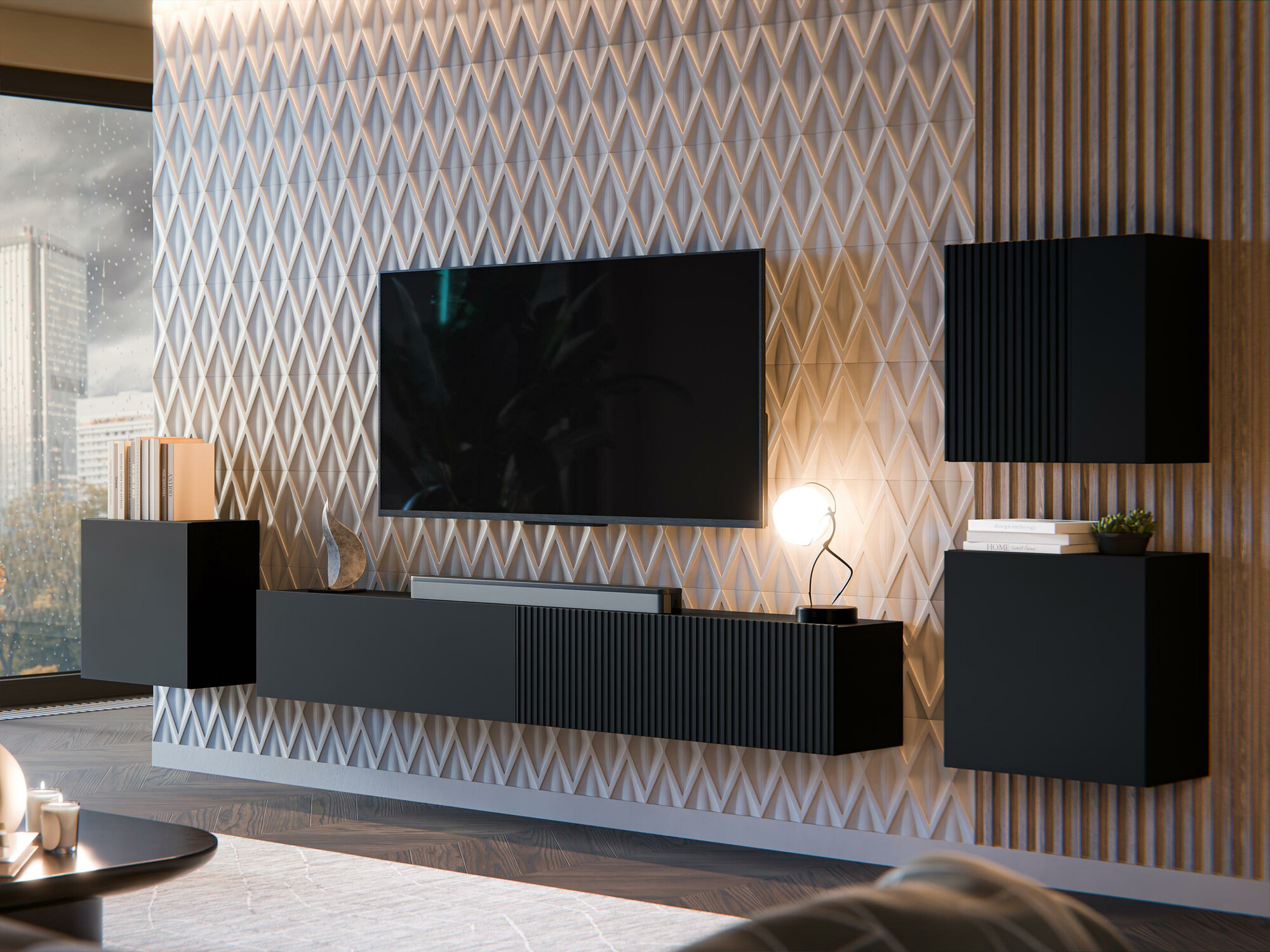 Nappali szett Calveru 108 (Fekete)