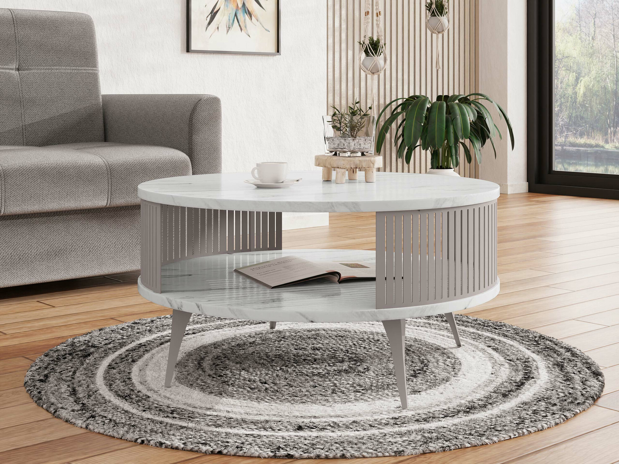 Dohányzóasztal Vitum VI (Kasmír + Fehér márvány)