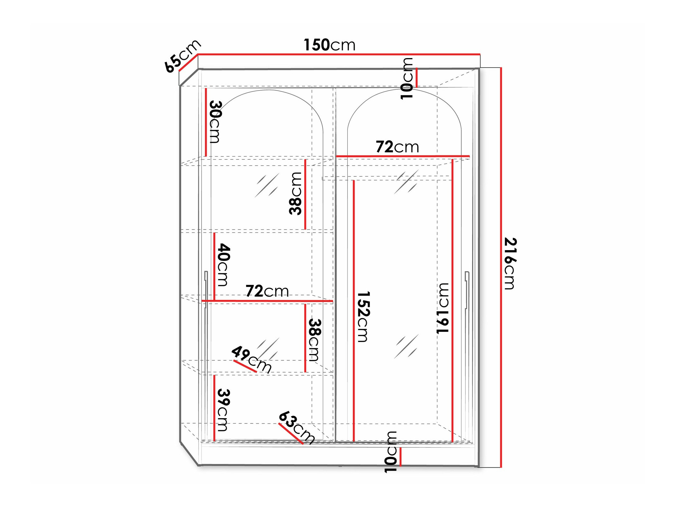 Gardróbszekrény Toledo 131 (Fekete)