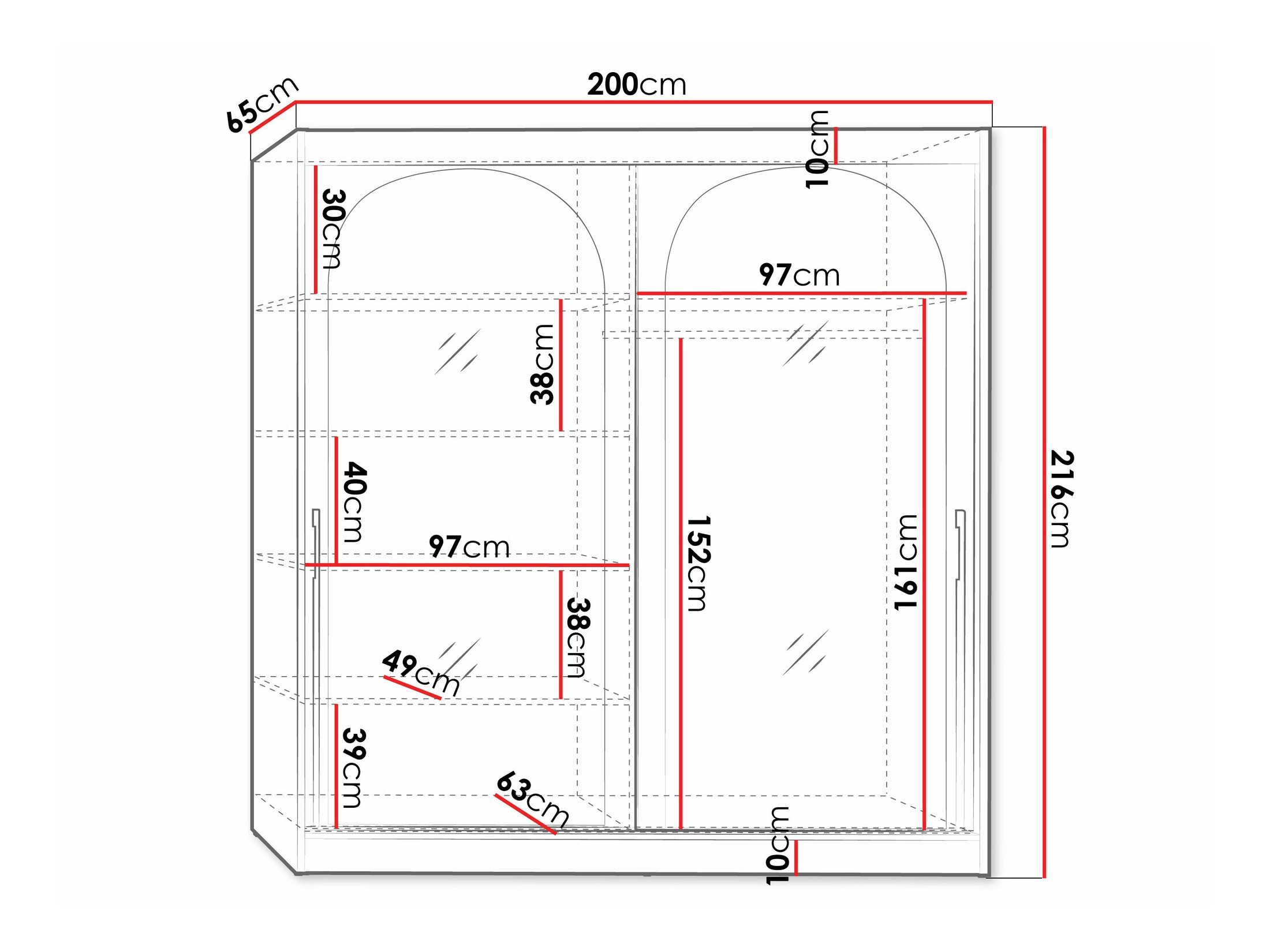 Gardróbszekrény Toledo 133 (Fehér)