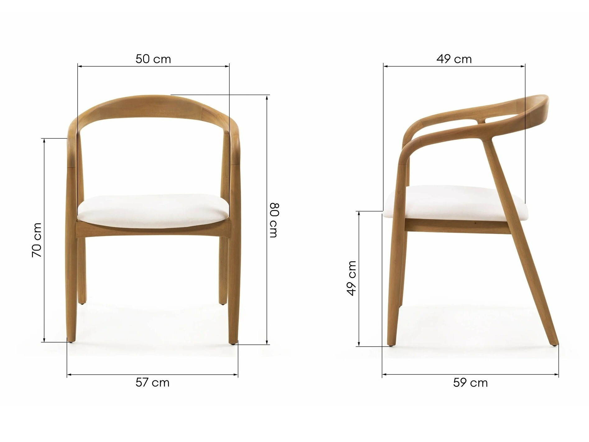 Szék Burleson 247 (Világos fa + Krém)