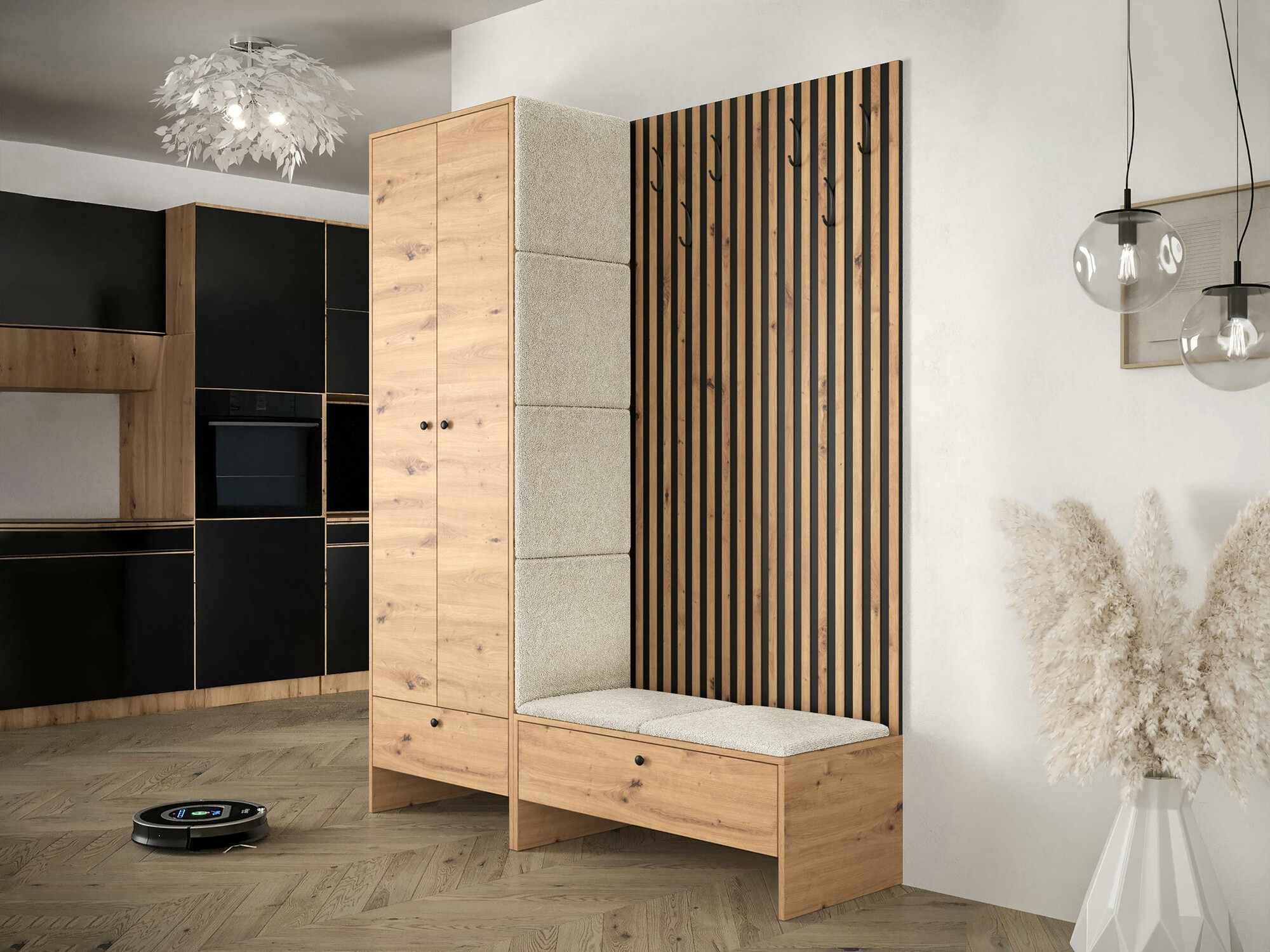 Előszoba garnitúra Hartford 320 (Artisan tölgy + Abriamo 3)