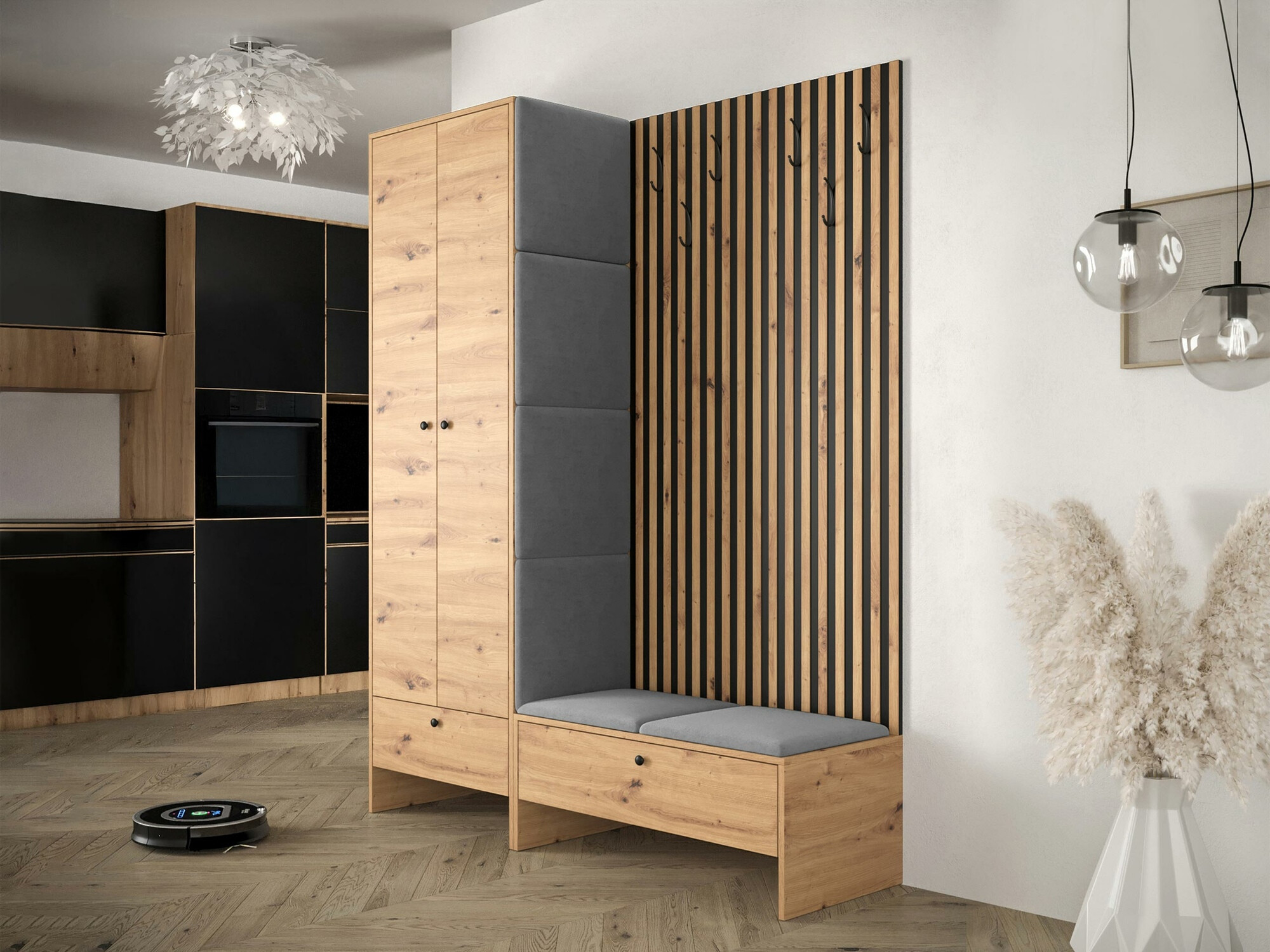 Előszoba garnitúra Hartford 320 (Artisan tölgy + Manila 16)