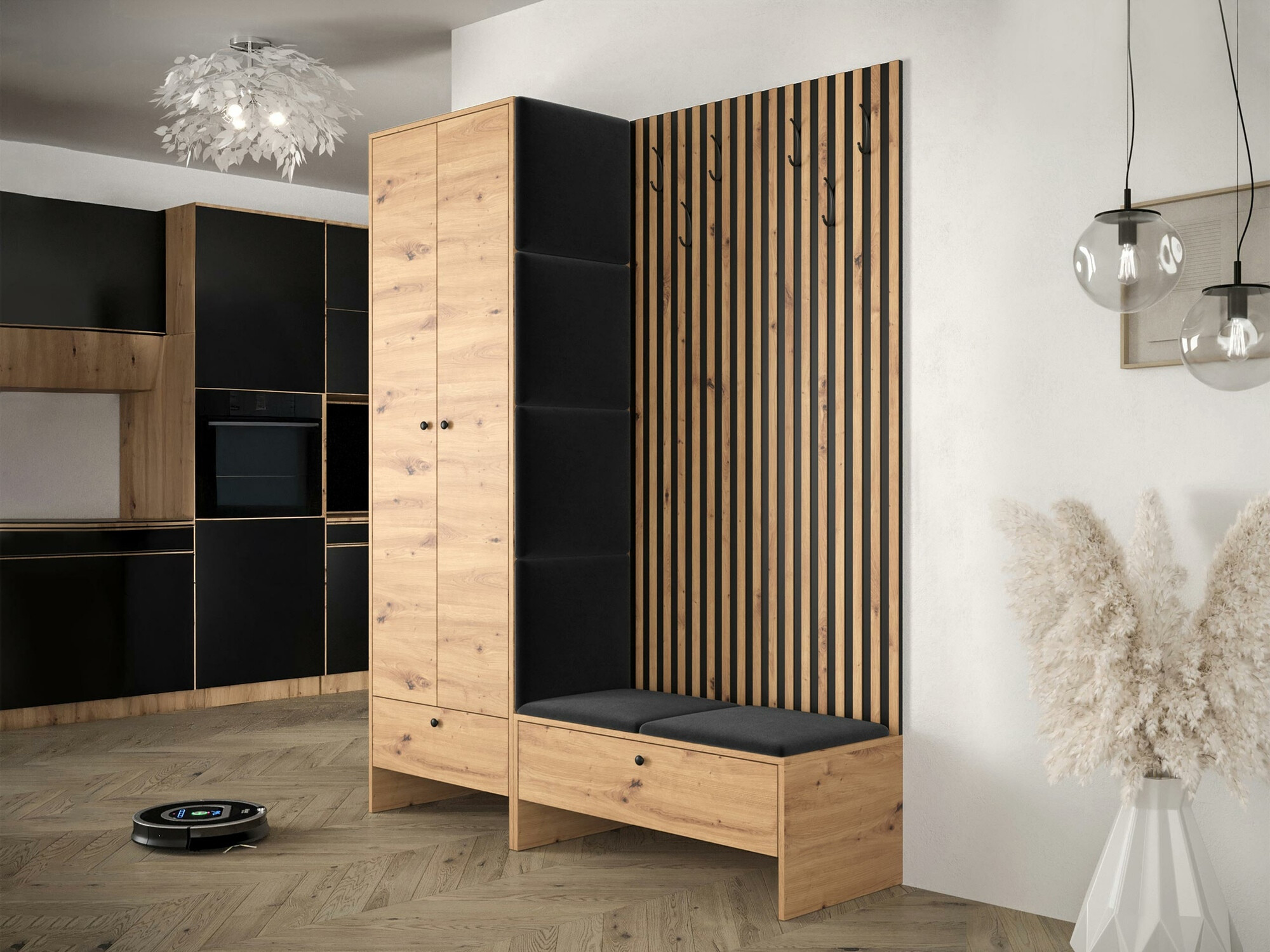 Előszoba garnitúra Hartford 320 (Artisan tölgy + Manila 18)