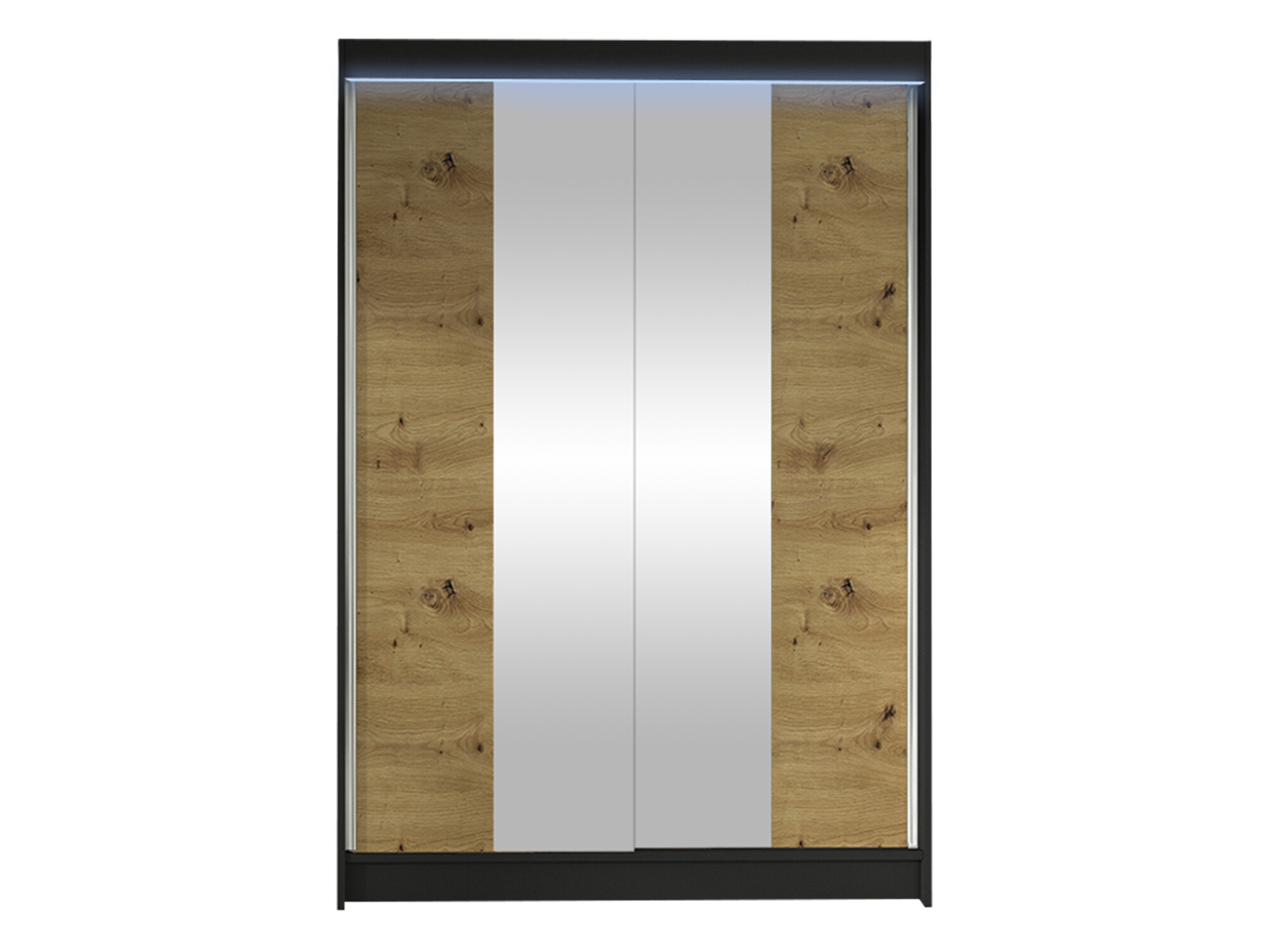 Gardróbszekrény Closico Salvor II (Fekete + Artisan tölgy)