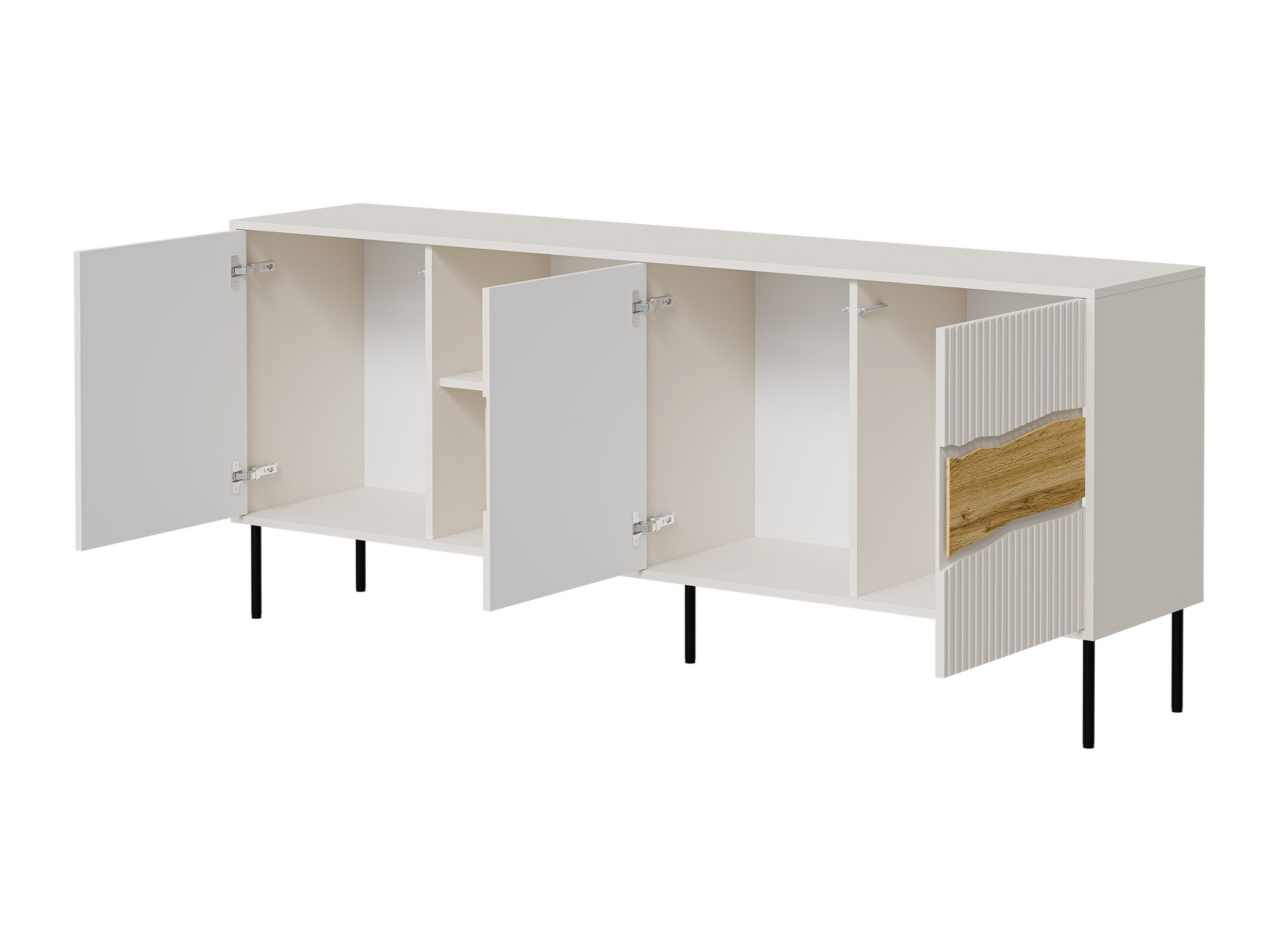 Nappali szett Monevare 105 (Fekete + Wotan tölgy)