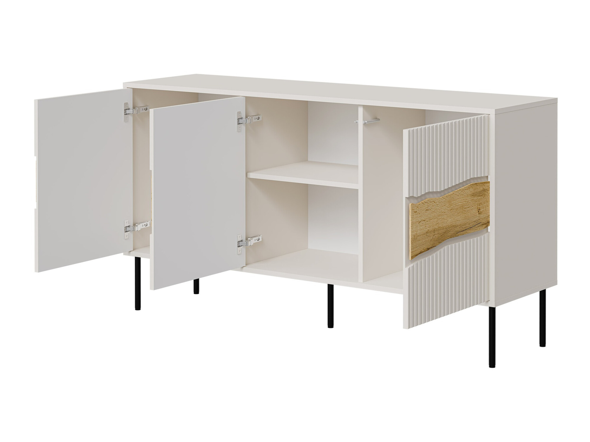 Nappali szett Monevare 105 (Fekete + Wotan tölgy)