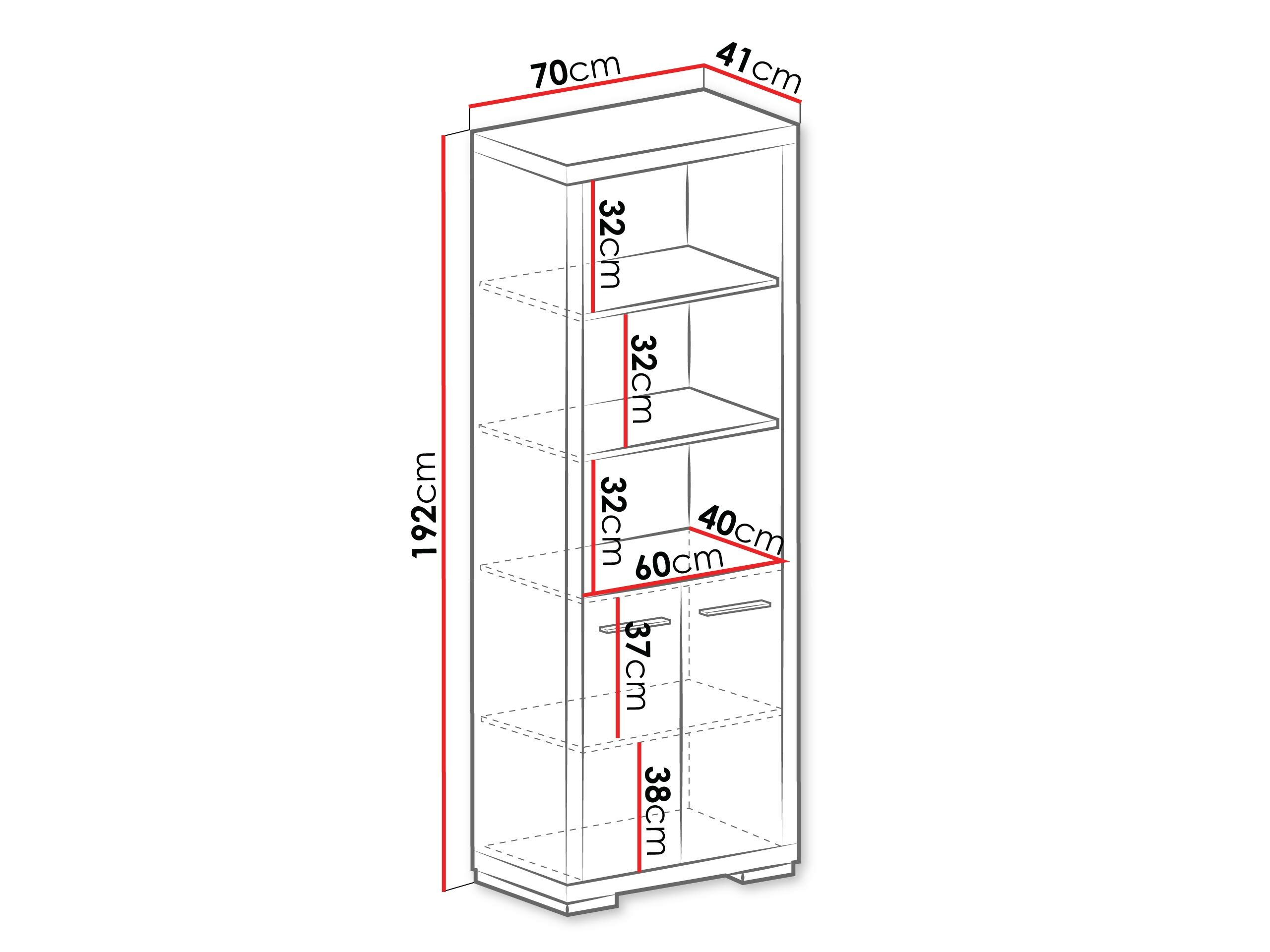 Könyvespolc Fiomeri 124 (Santana tölgy)