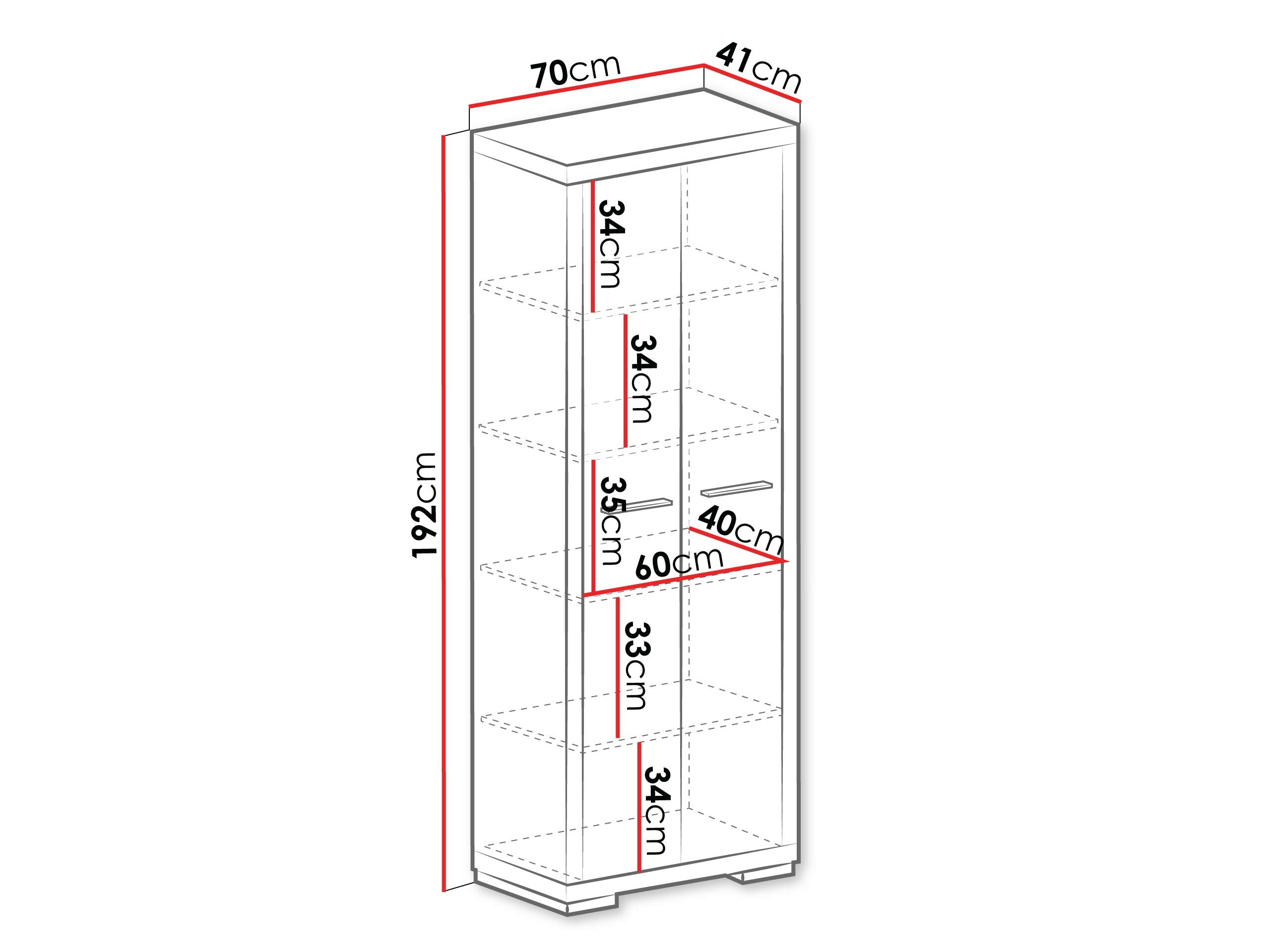 Könyvespolc Fiomeri 125 (Sötét santana tölgy)