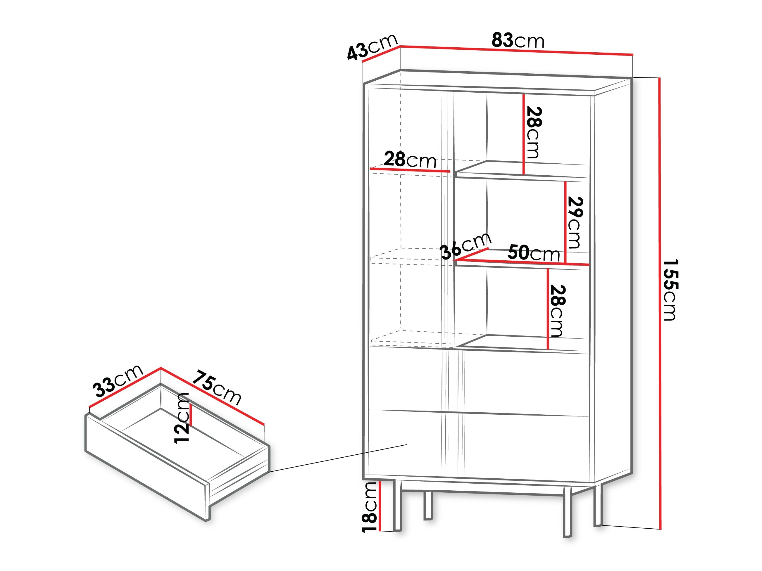 Könyvespolc Levali 103 (Bézs)