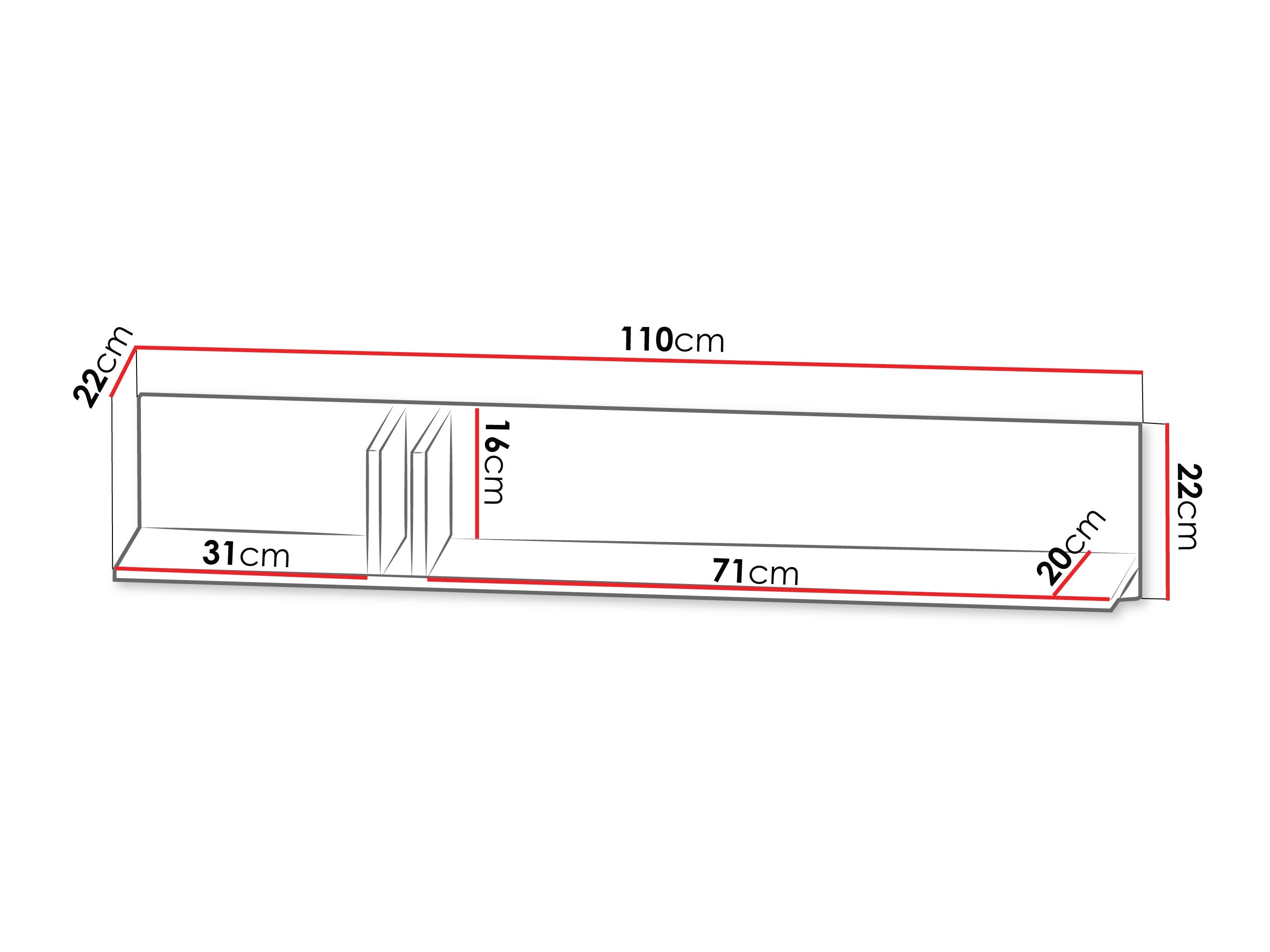 Fali polc Levali 114 (Bézs)