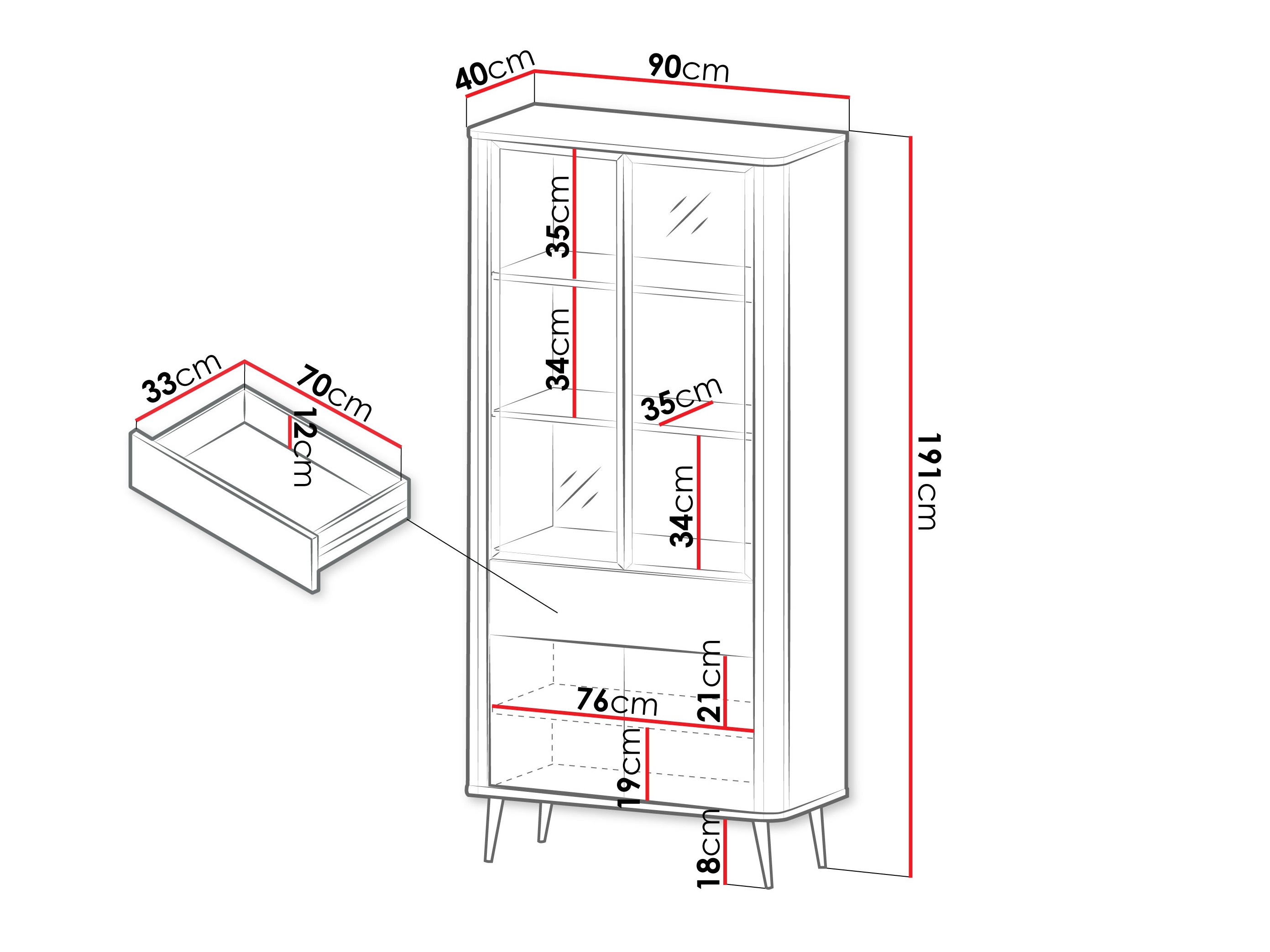 Könyvespolc Lufela 101 (Kasmír + Szürke márvány)