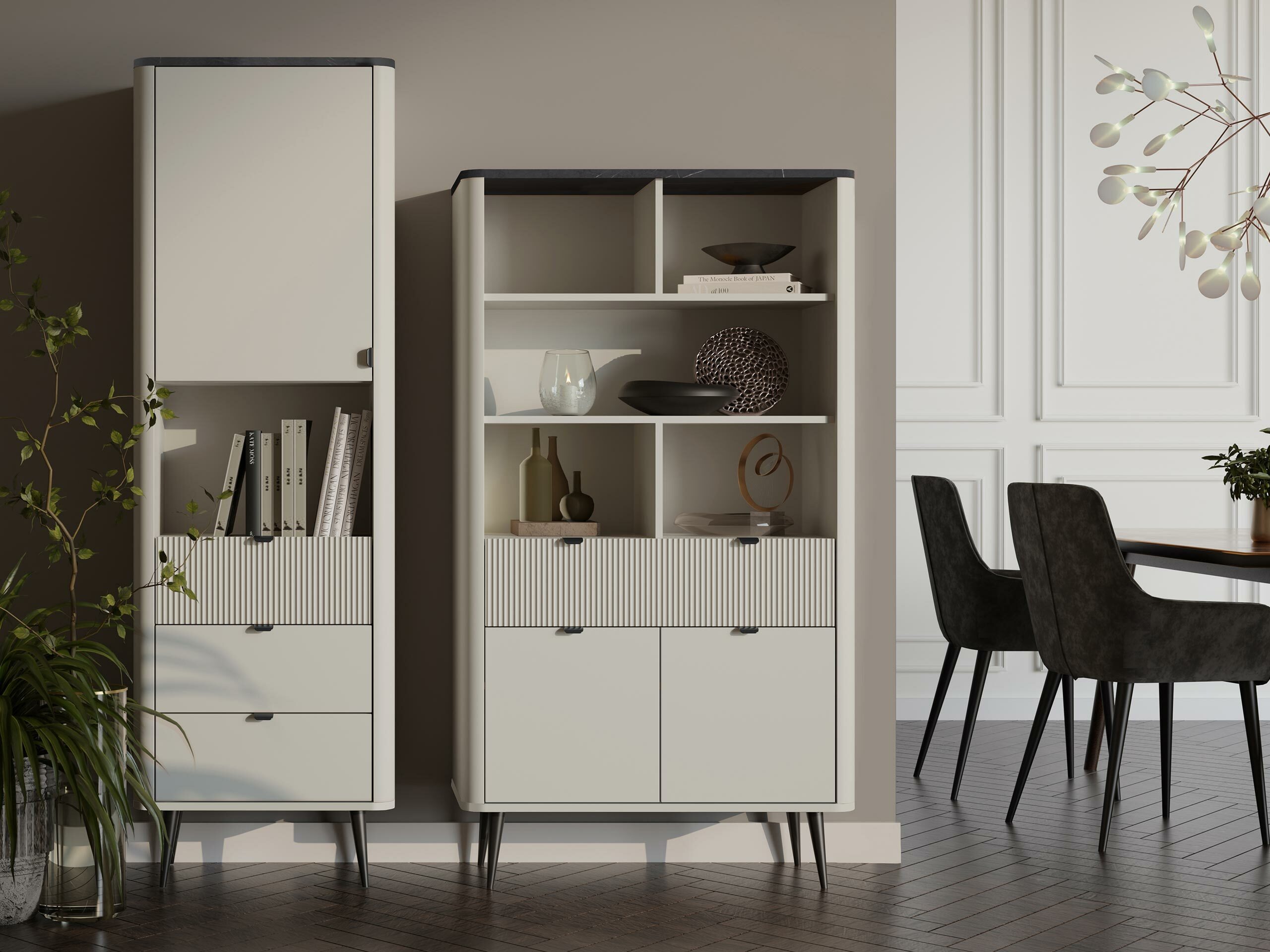 Könyvespolc Lufela 103 (Kasmír + Szürke márvány)