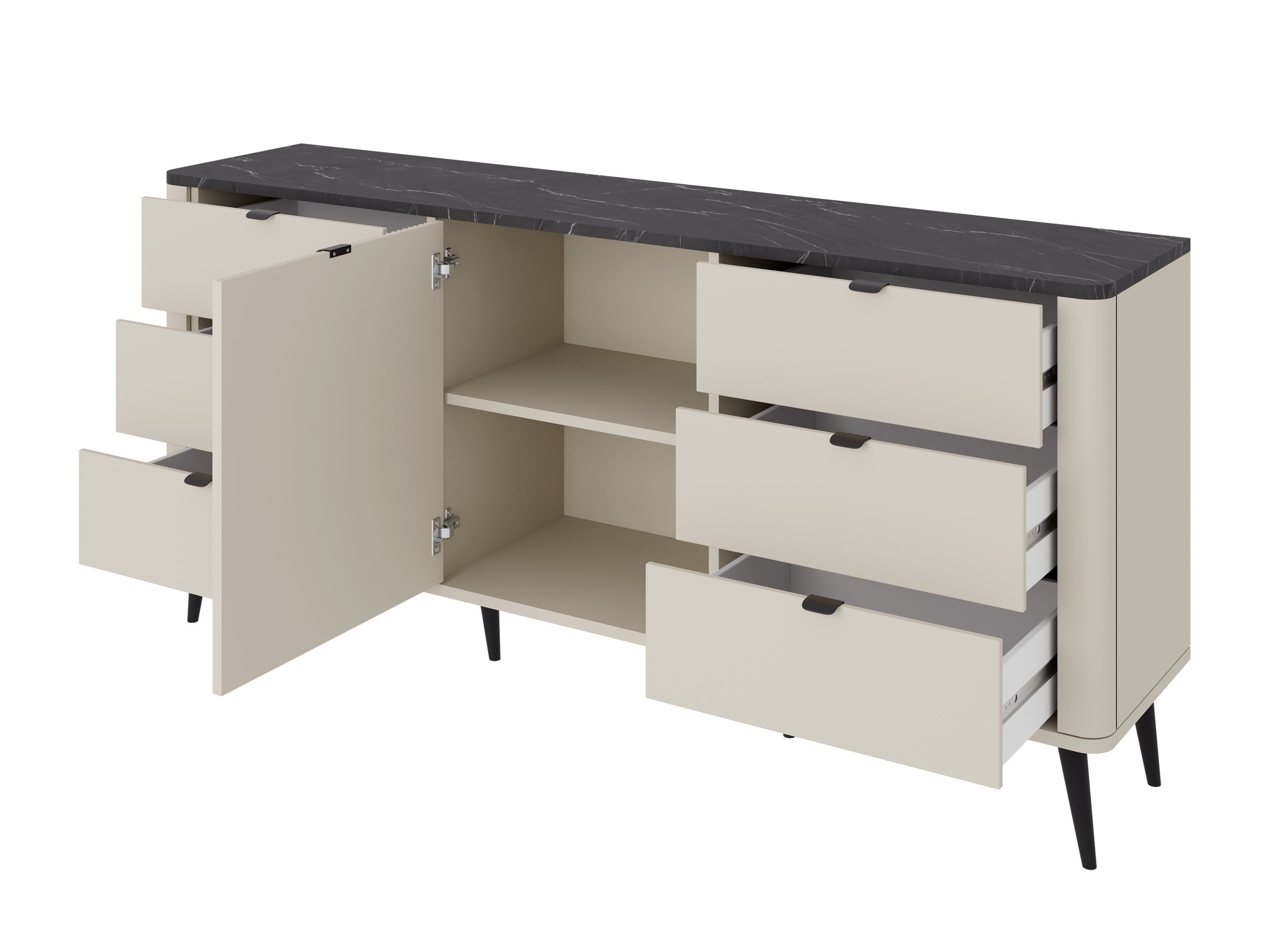 Komód Lufela 107 (Kasmír + Szürke márvány)