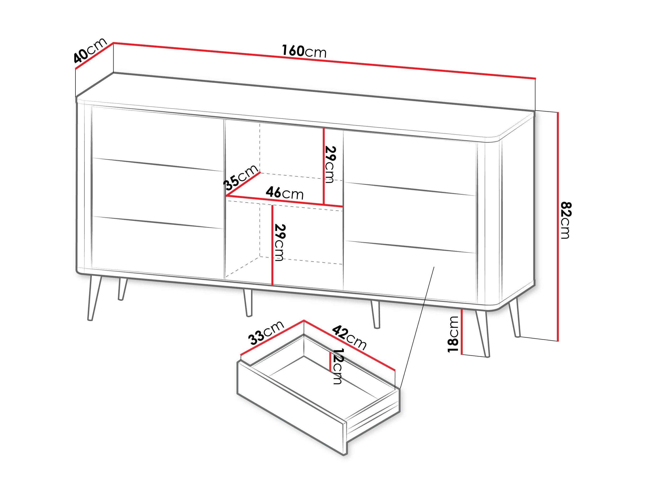 Komód Lufela 107 (Kasmír + Szürke márvány)