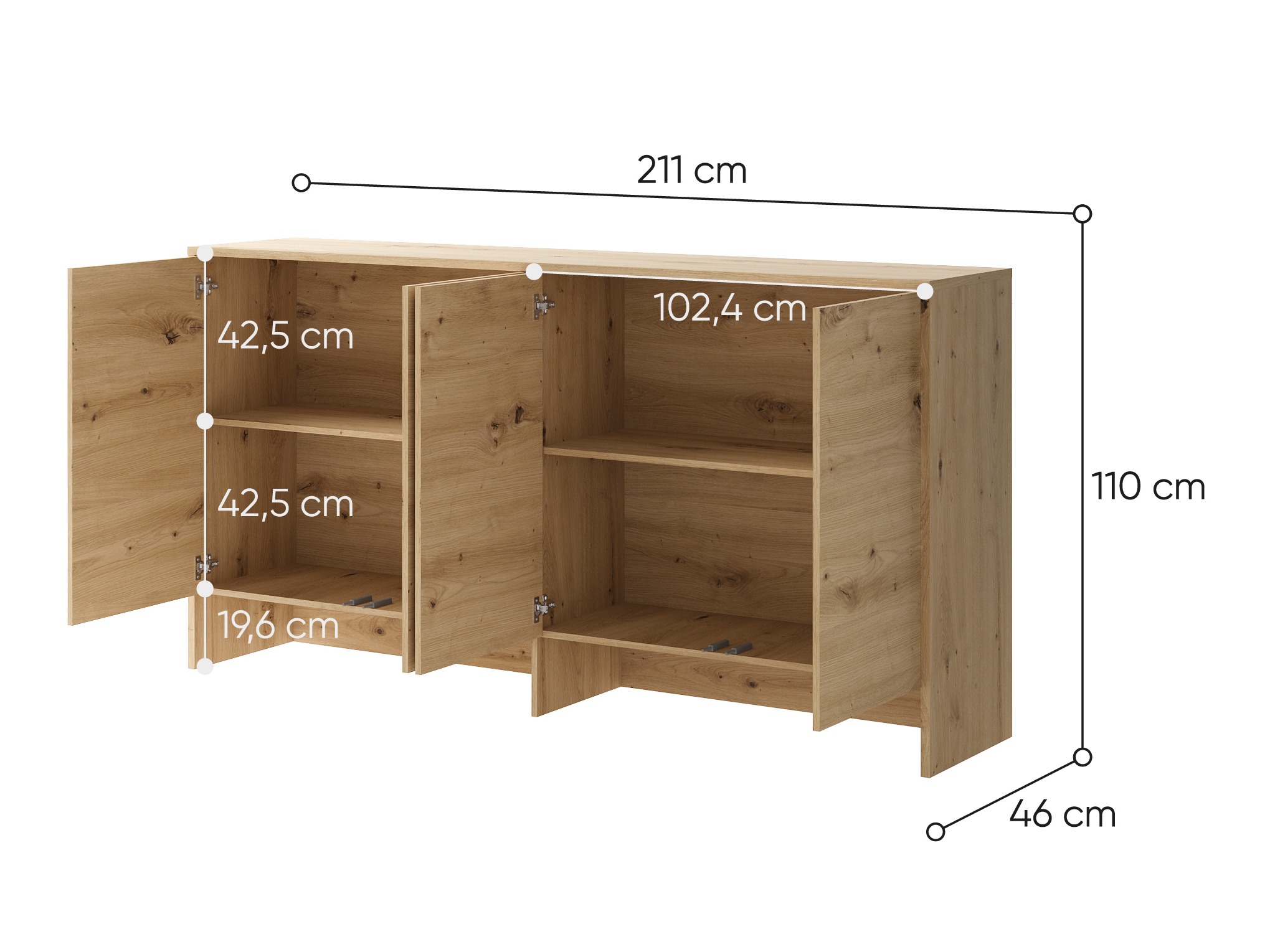 Szekrény Concept Pro Lenart Levfere 120 (Artisan tölgy)