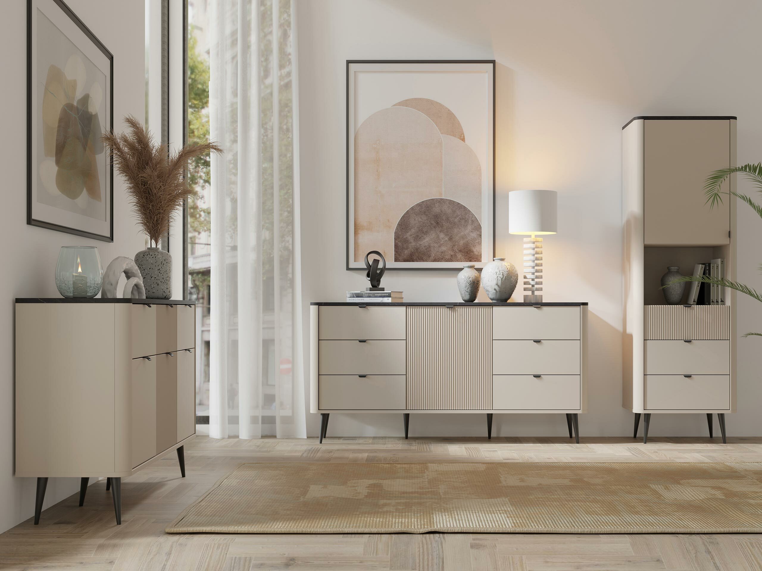 Komód Lufela 109 (Kasmír + Szürke márvány)