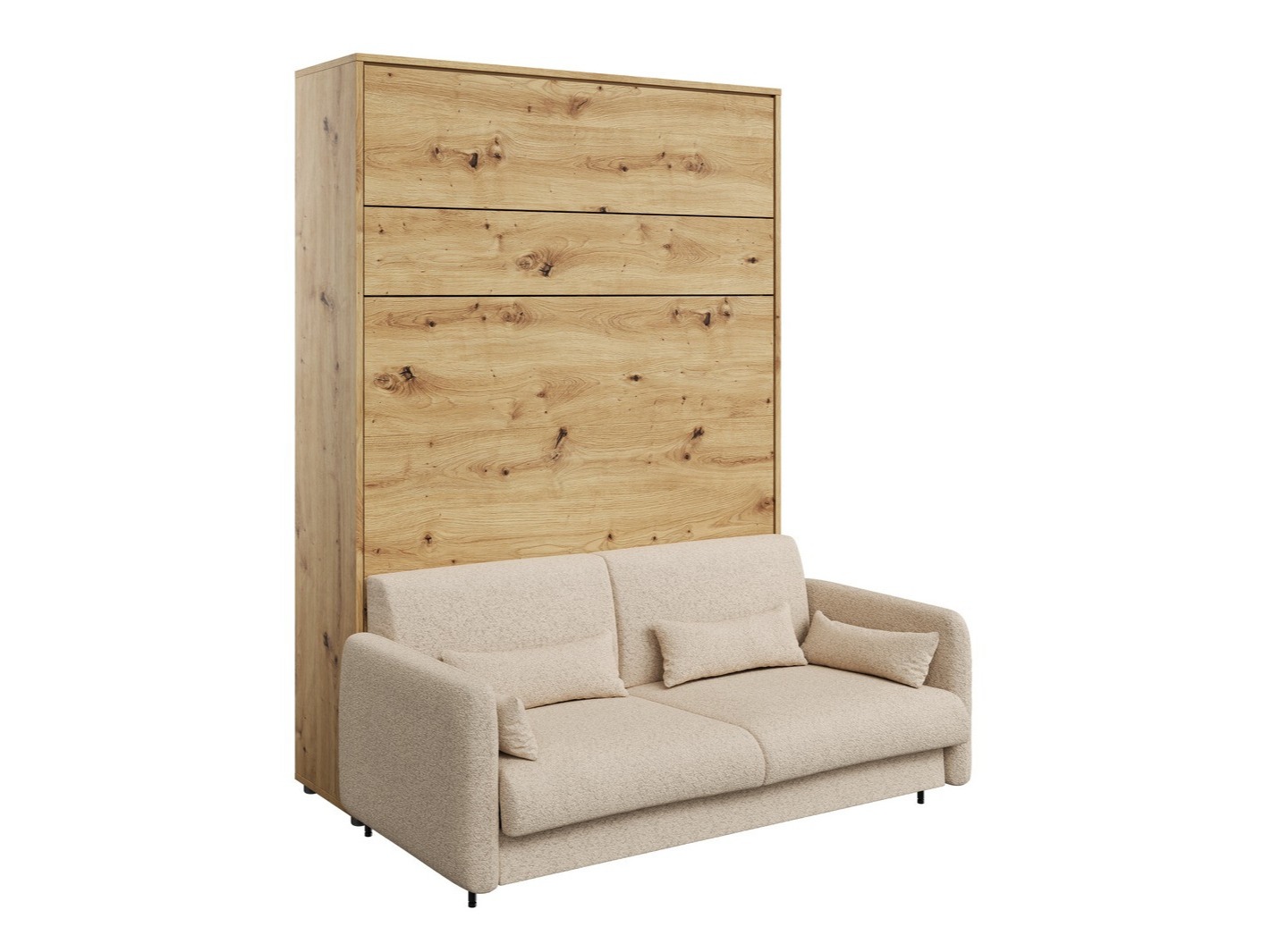 Szekrényágy Concept Pro Lenart Levfere 138 (Artisan tölgy + Bézs)