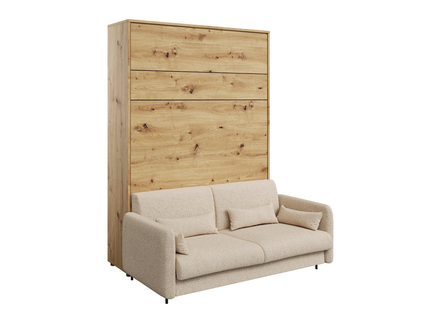 Szekrényágy Concept Pro Lenart Levfere 138 (Artisan tölgy + Bézs)