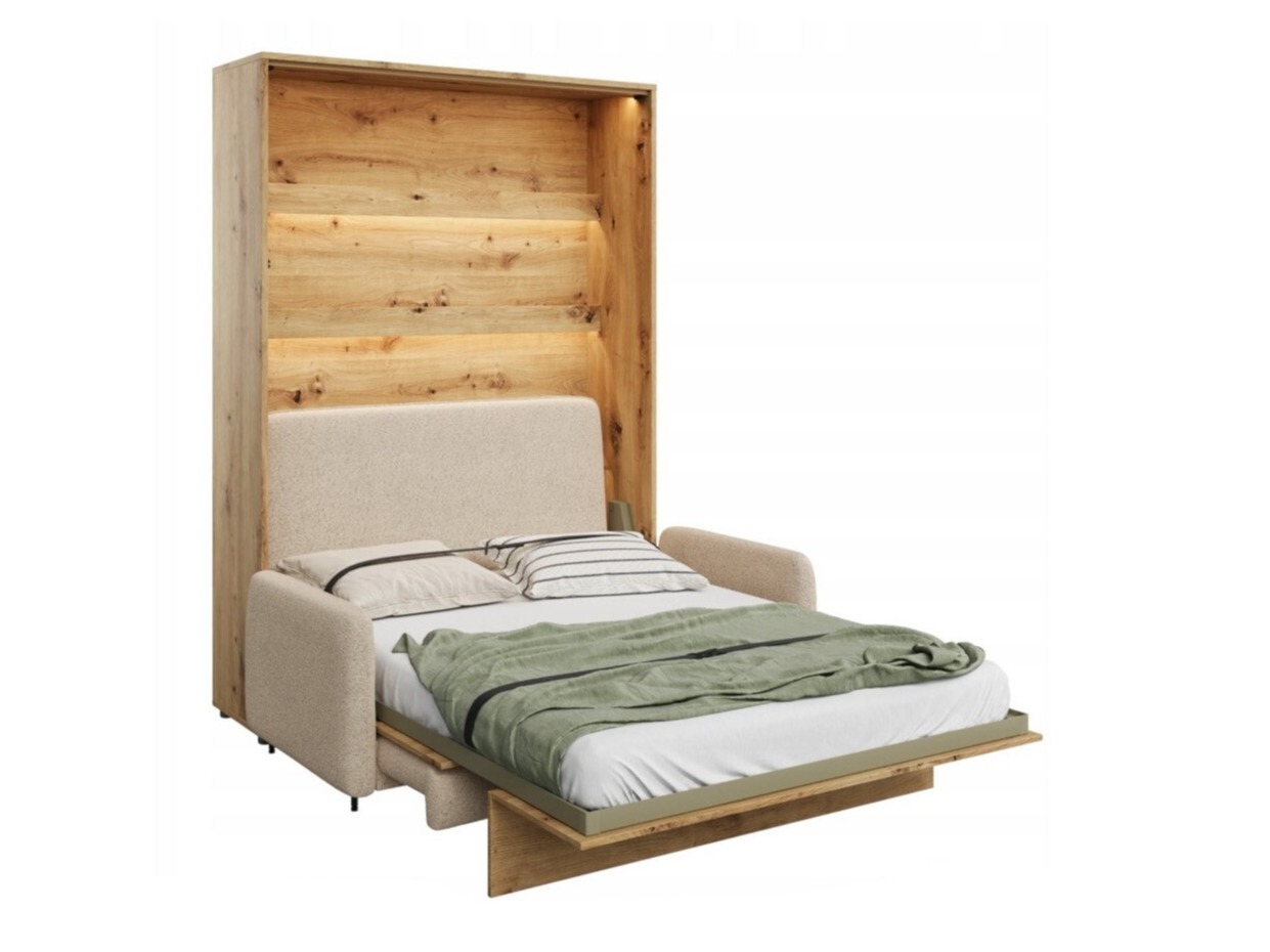 Szekrényágy Concept Pro Lenart VII (Artisan tölgy + Bézs)