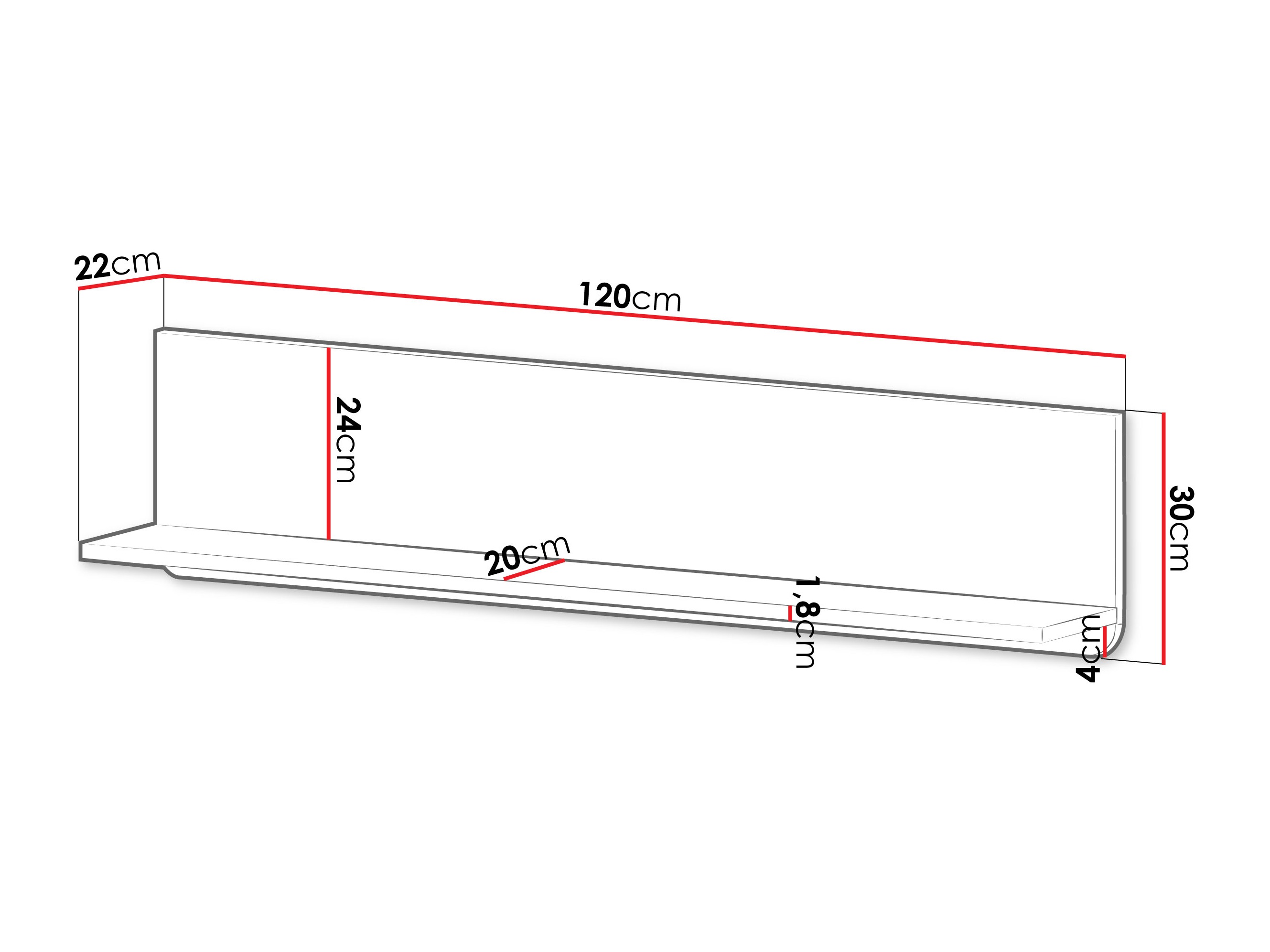 Fali polc Lufela 118 (Kasmír + Szürke márvány)