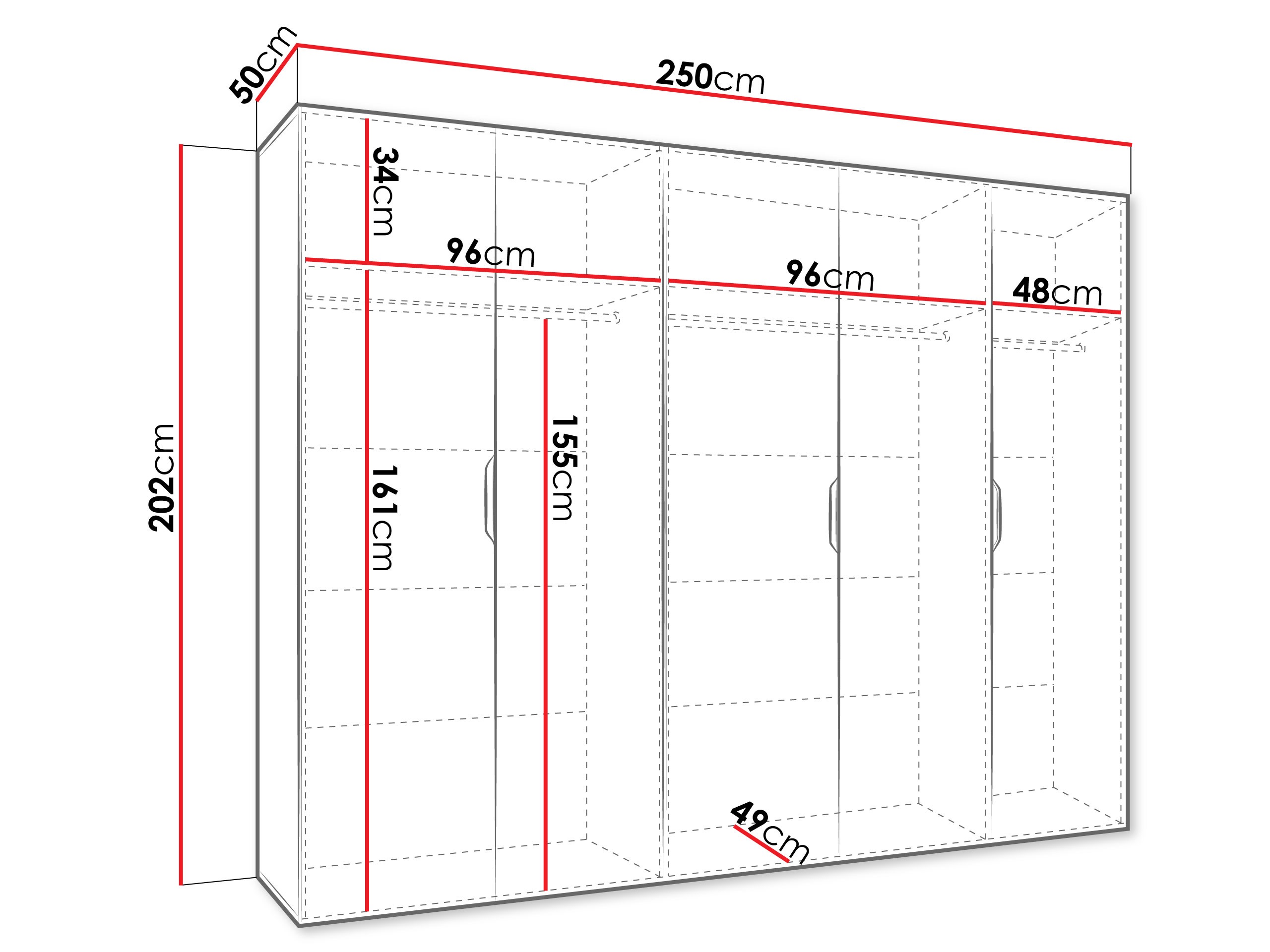 Gardróbszekrény Hartford 515 (Fekete)