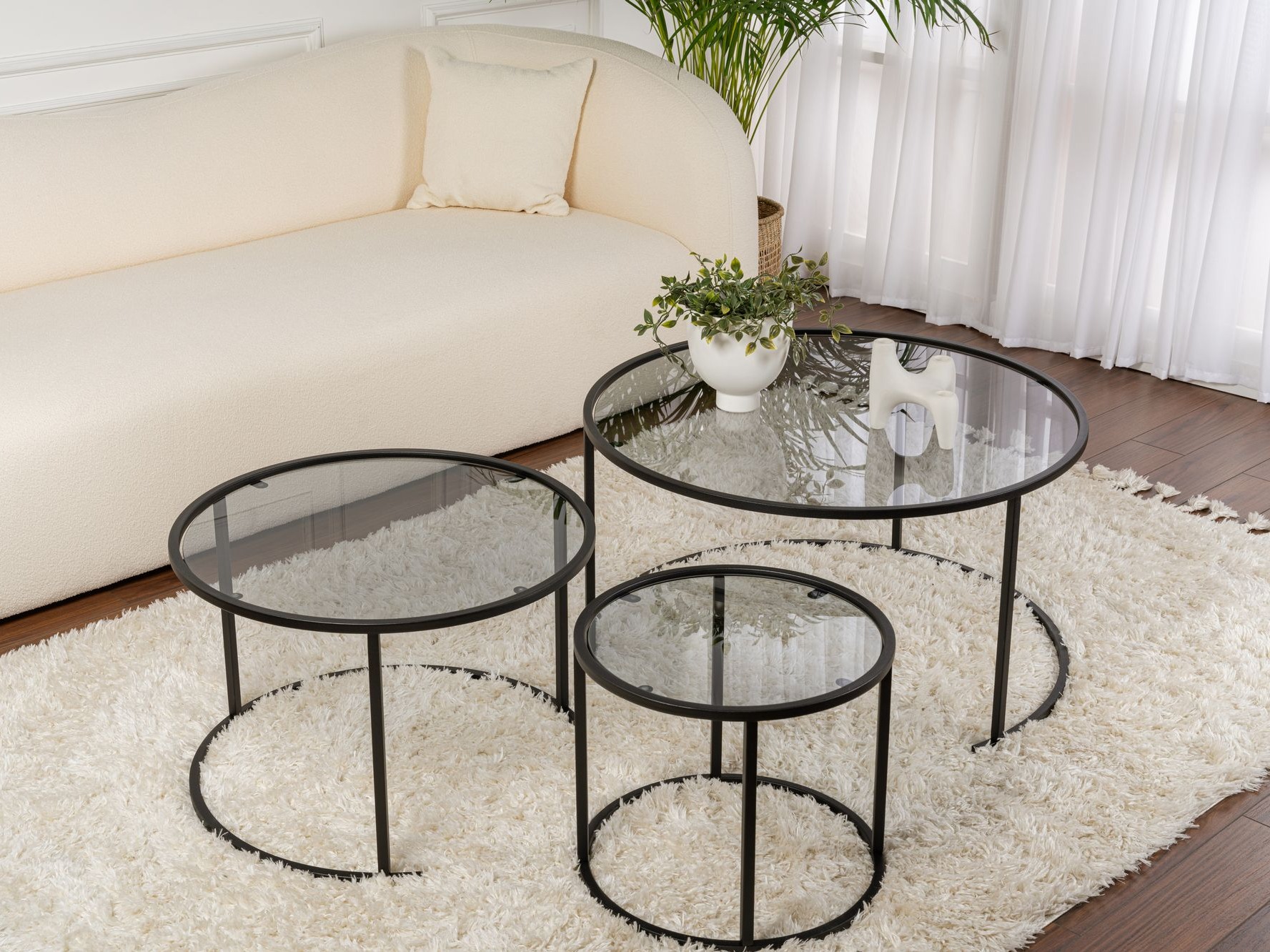 Dohányzóasztal szett Novato 120 (Fekete)