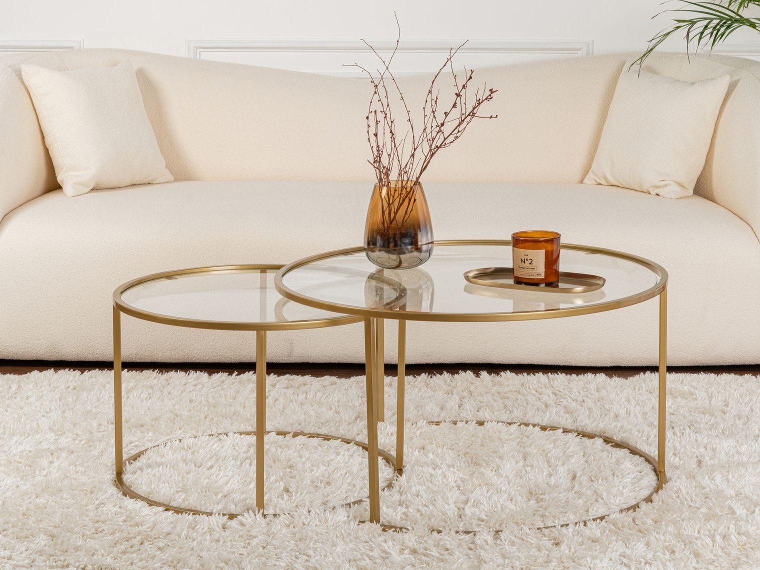 Dohányzóasztal szett Novato 121 (Aranysárga)