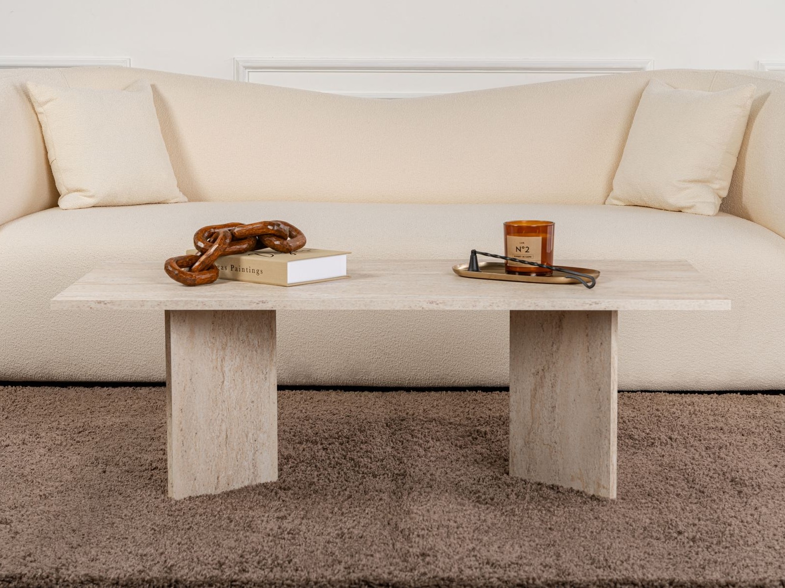 Dohányzóasztal Novato 132 (Könnyű travertin)