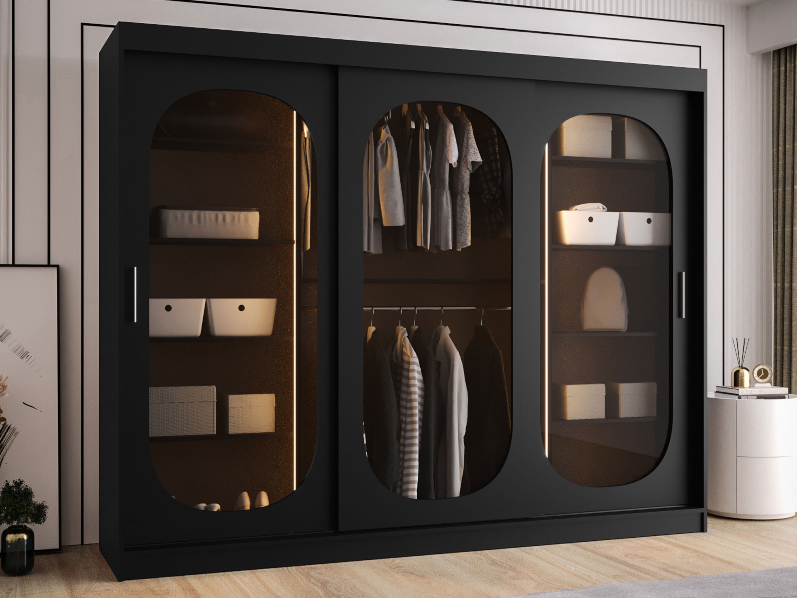 Gardróbszekrény Hartford 522 (Fekete)