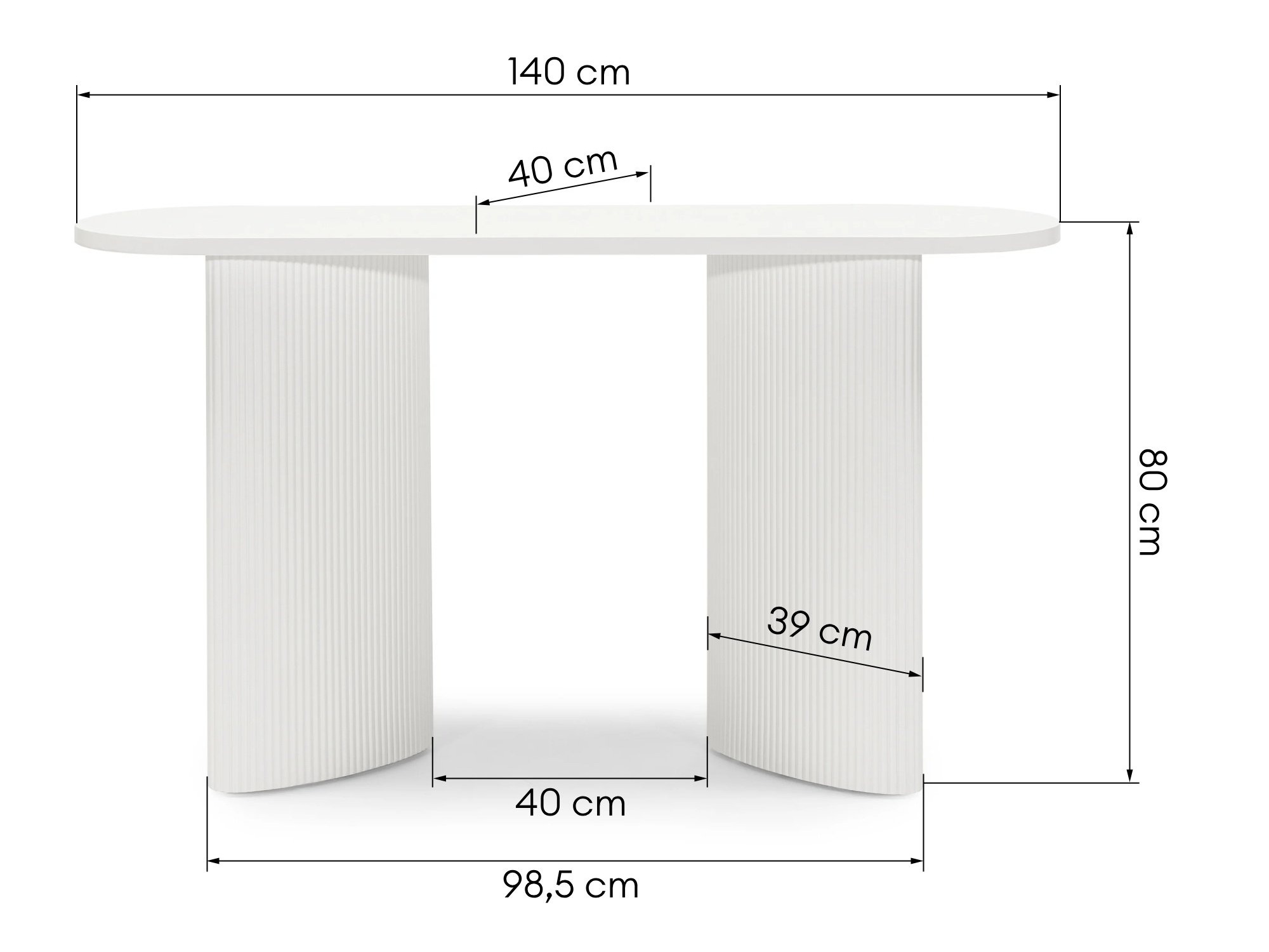 Konzolasztal Burleson 281 (Fehér)