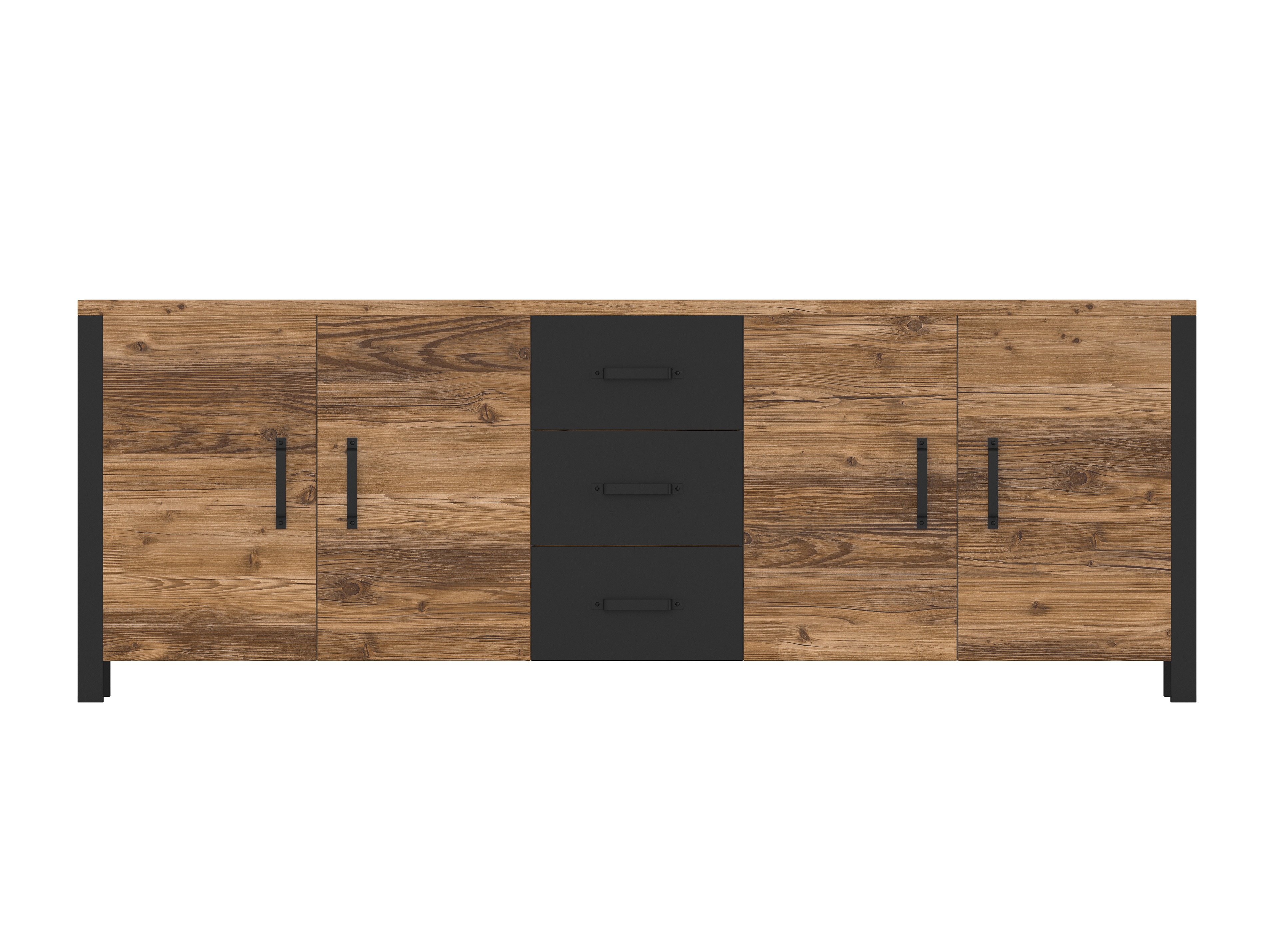 Komód Tornua 109 (Sötét lucfenyő + Matt fekete)