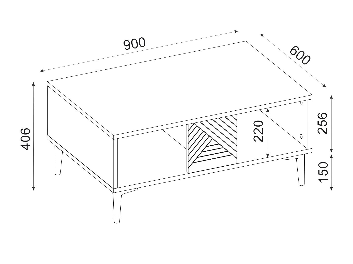 Dohányzóasztal Kailua 2537 (Antracit)
