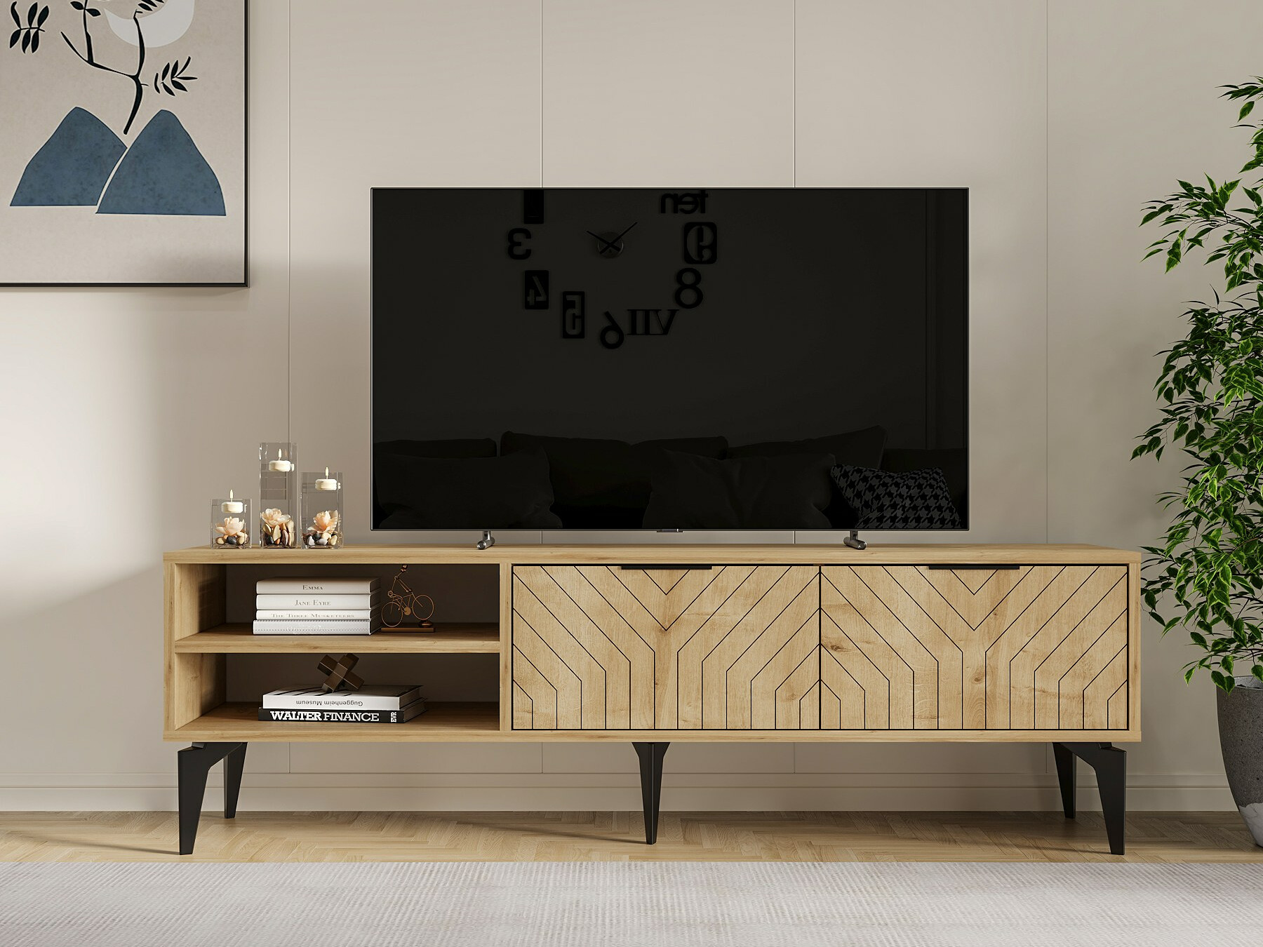 TV-állvány Kailua 2538 (Tölgy)