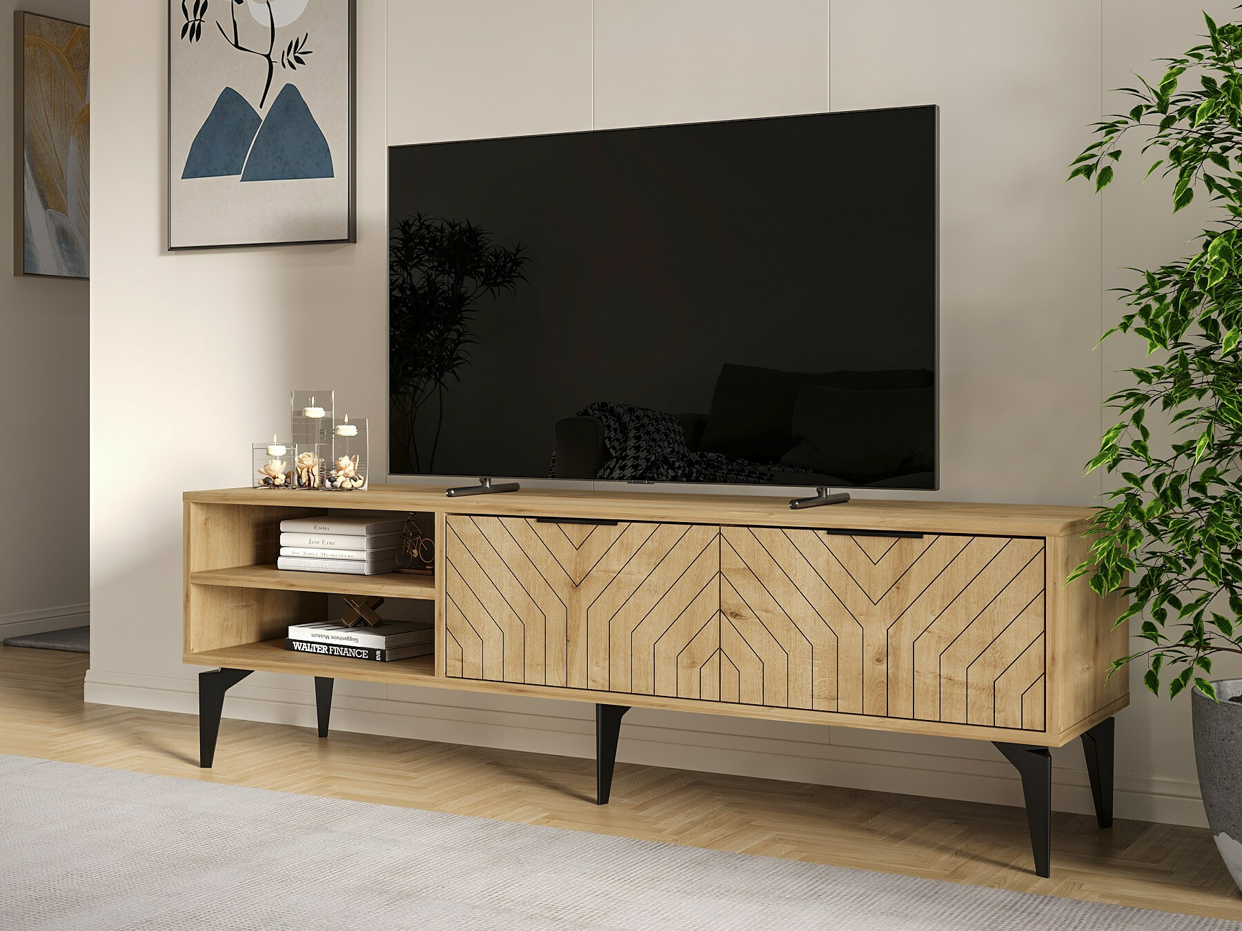 TV-állvány Kailua 2538 (Tölgy)