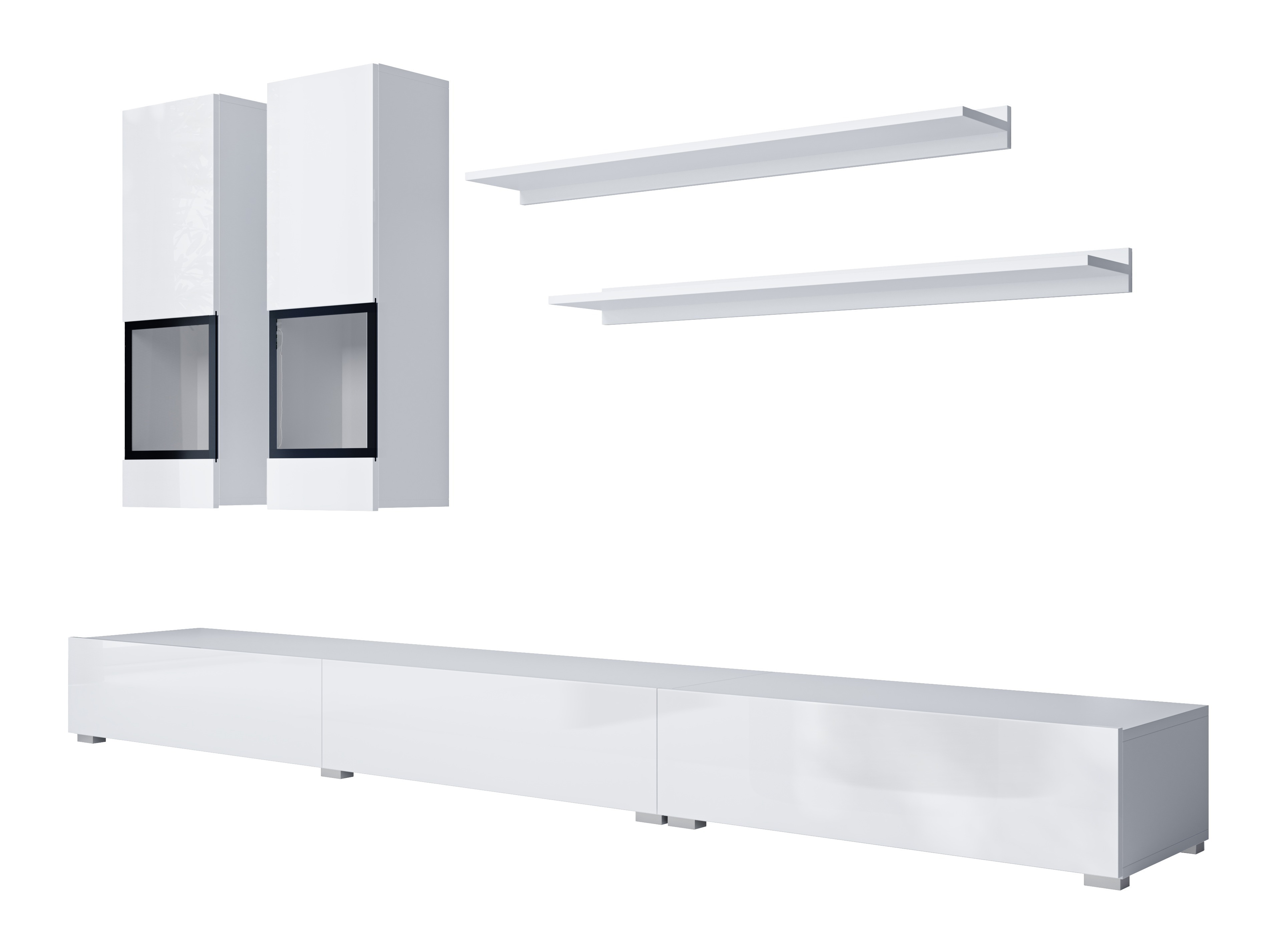 Nappali szett Serodeu 100 (Fehér + Fényes fehér)