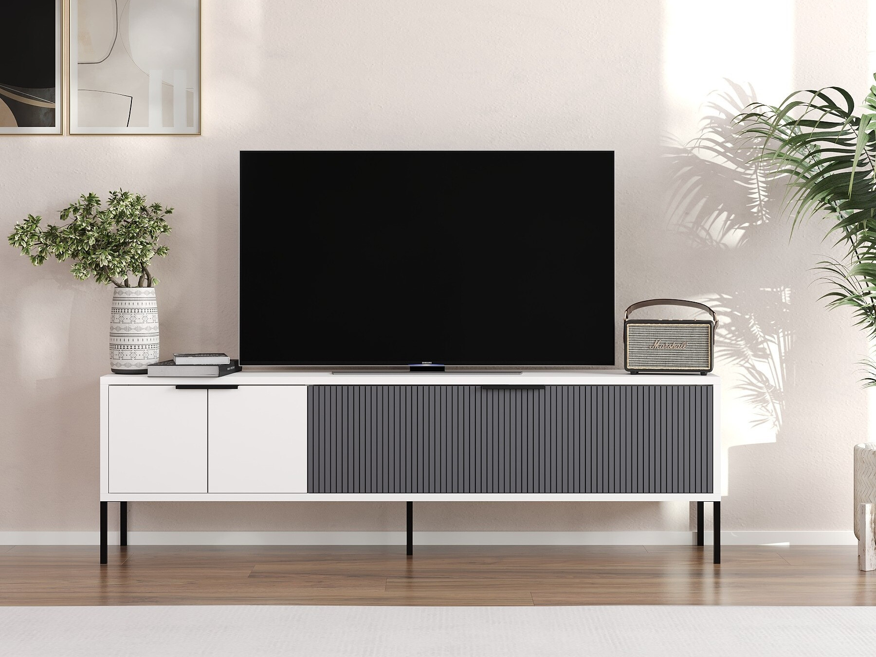 TV-állvány Kailua 2550 (Fehér + Antracit)