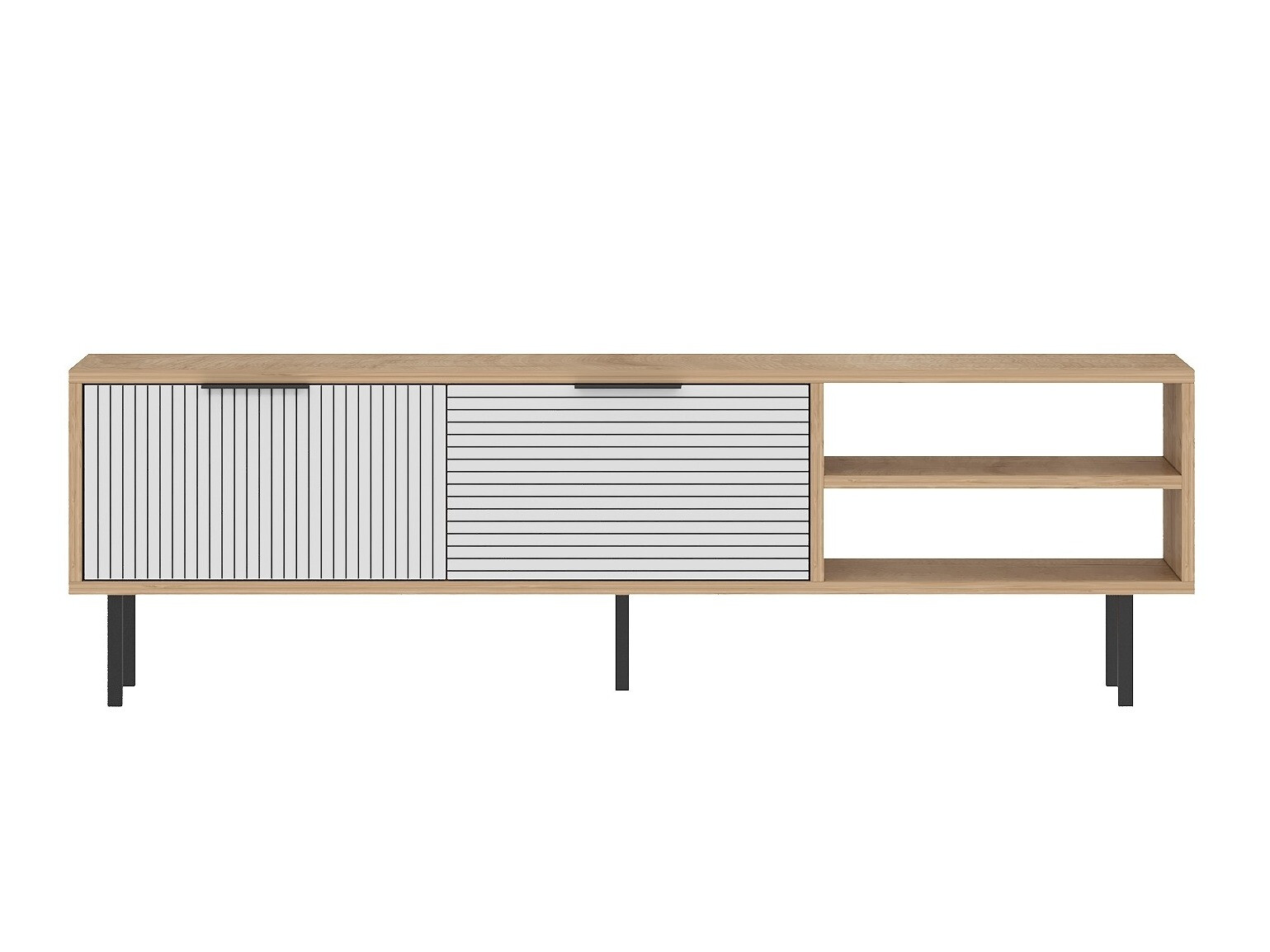 TV-állvány Kailua 2555 (Fehér + Tölgy)