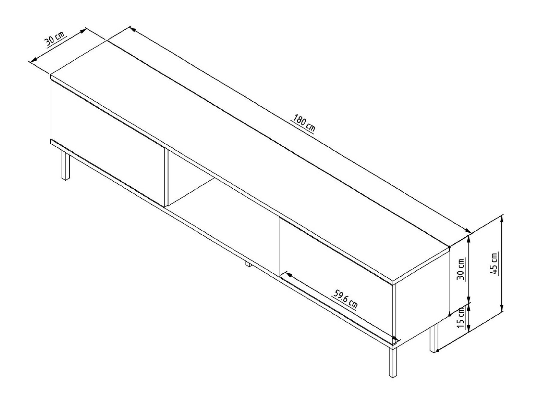TV-állvány Kailua 2556 (Dió)