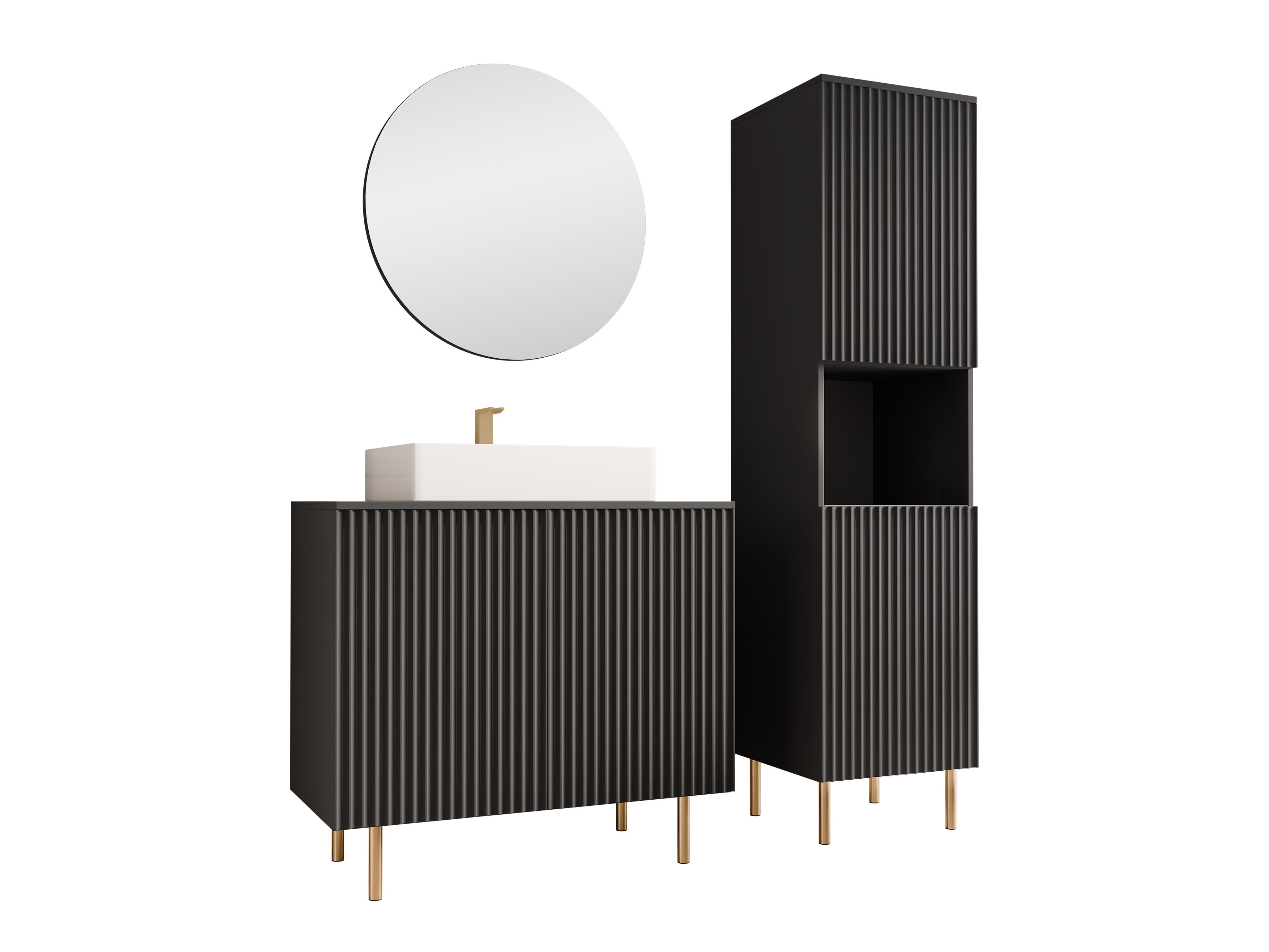 Fürdőszoba garnitúra Virdomi 111 (Fekete)