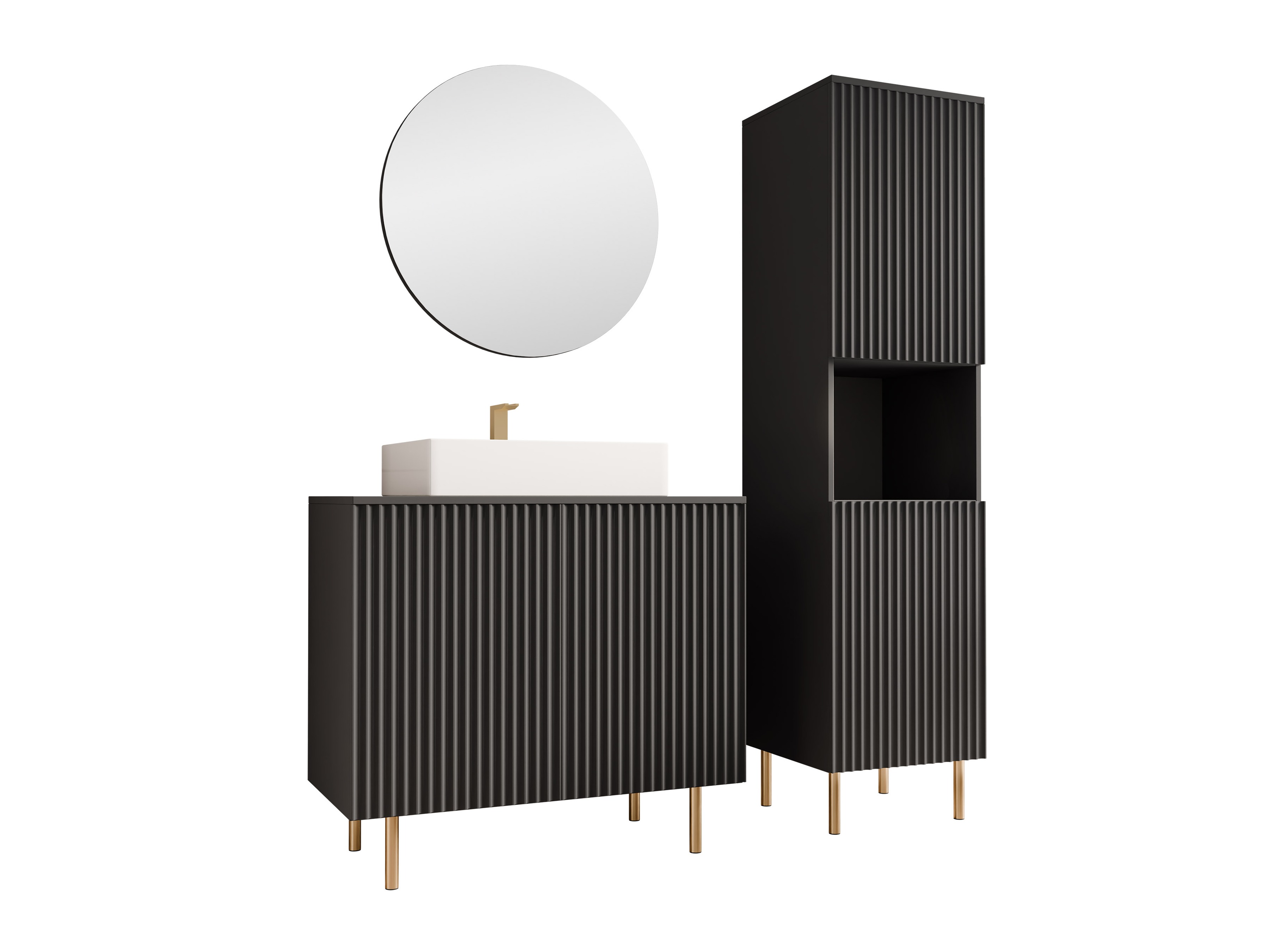 Fürdőszobai garnitúra Virdomi 111 (Fekete)